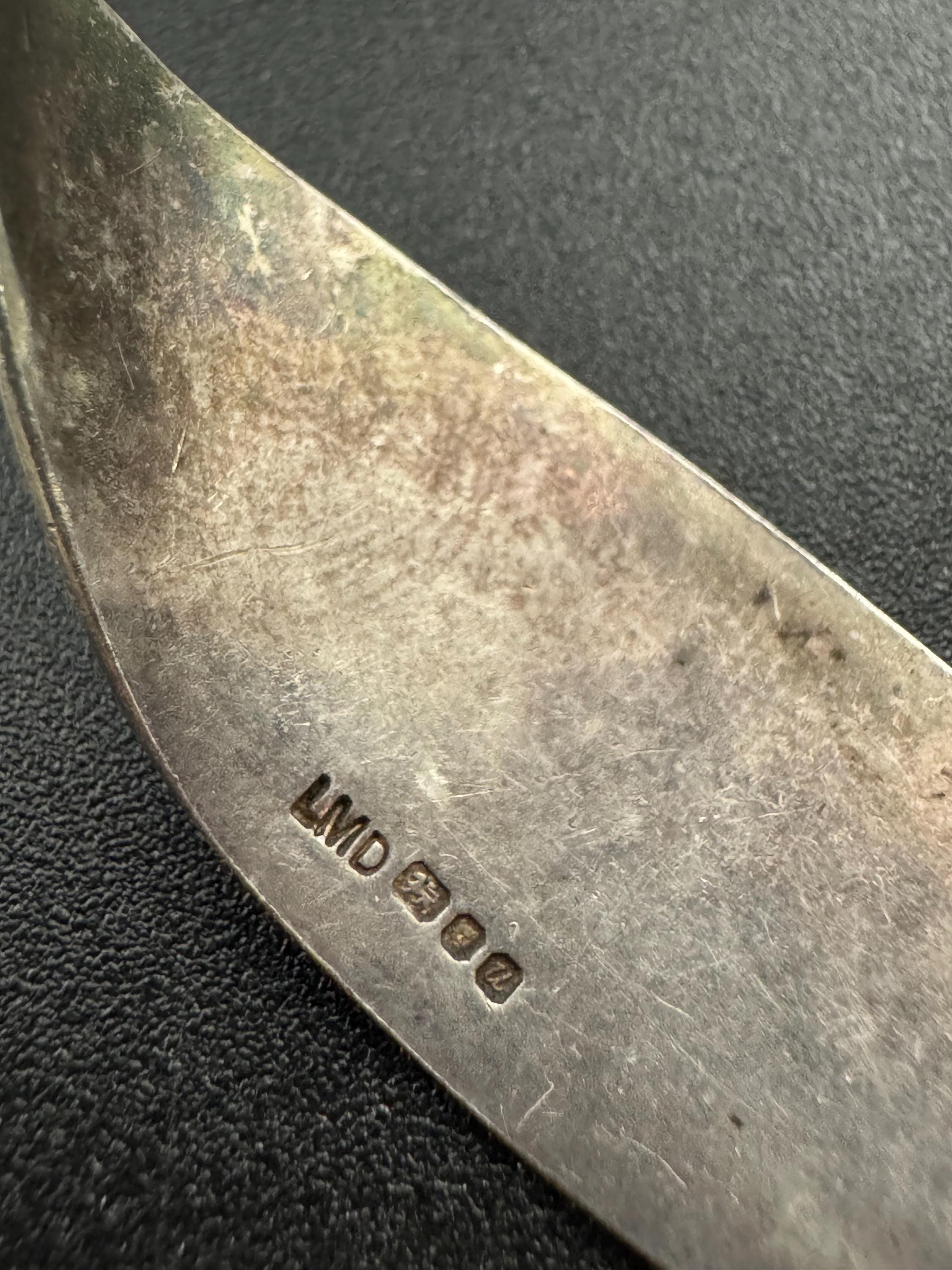 vintage green enamel artisan modernist pendant for a chain 925 sterling silver London hallmarks LMD