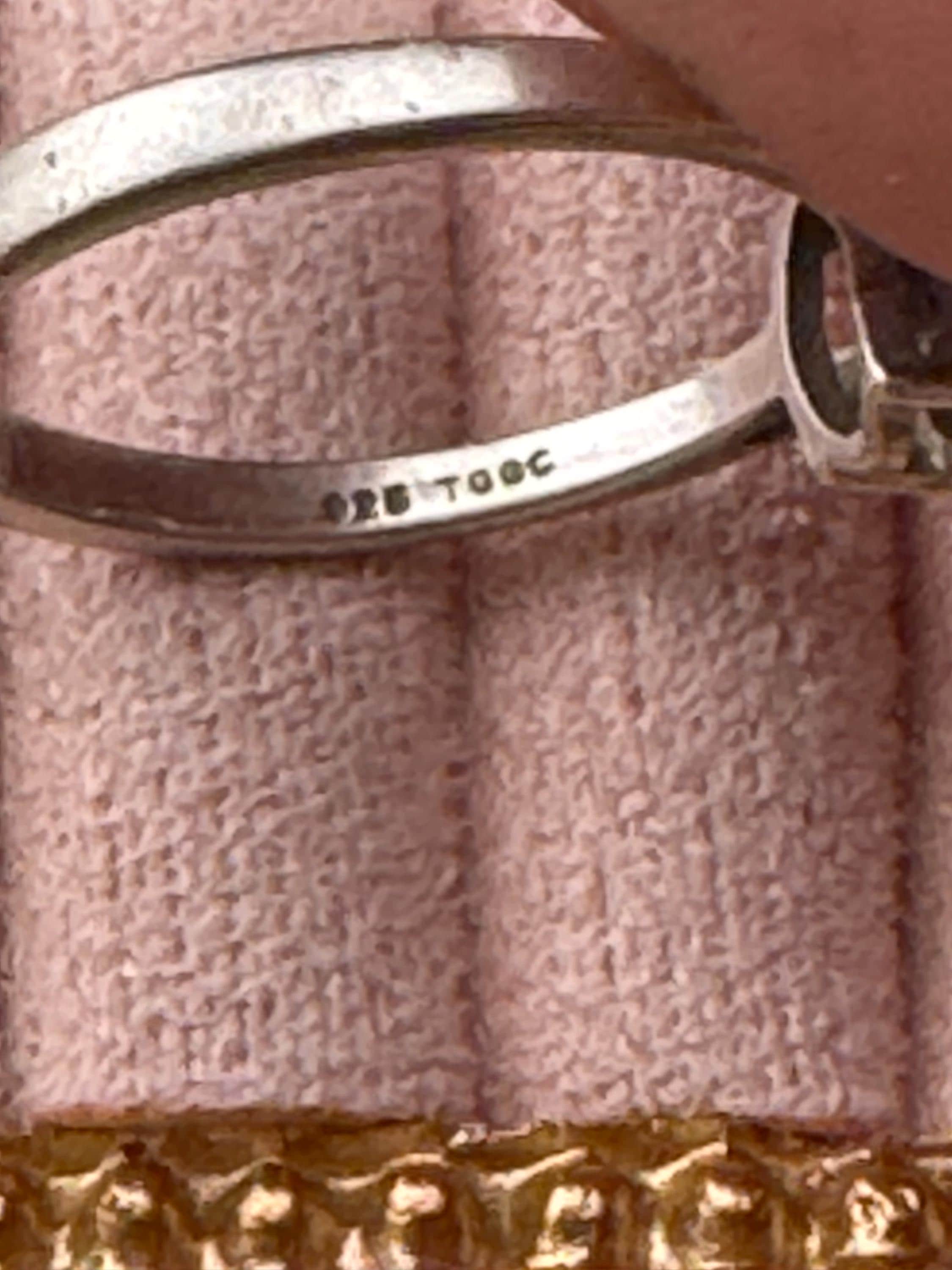 Retro Ruby Garnet Sterling Silver Ring - UK Size N