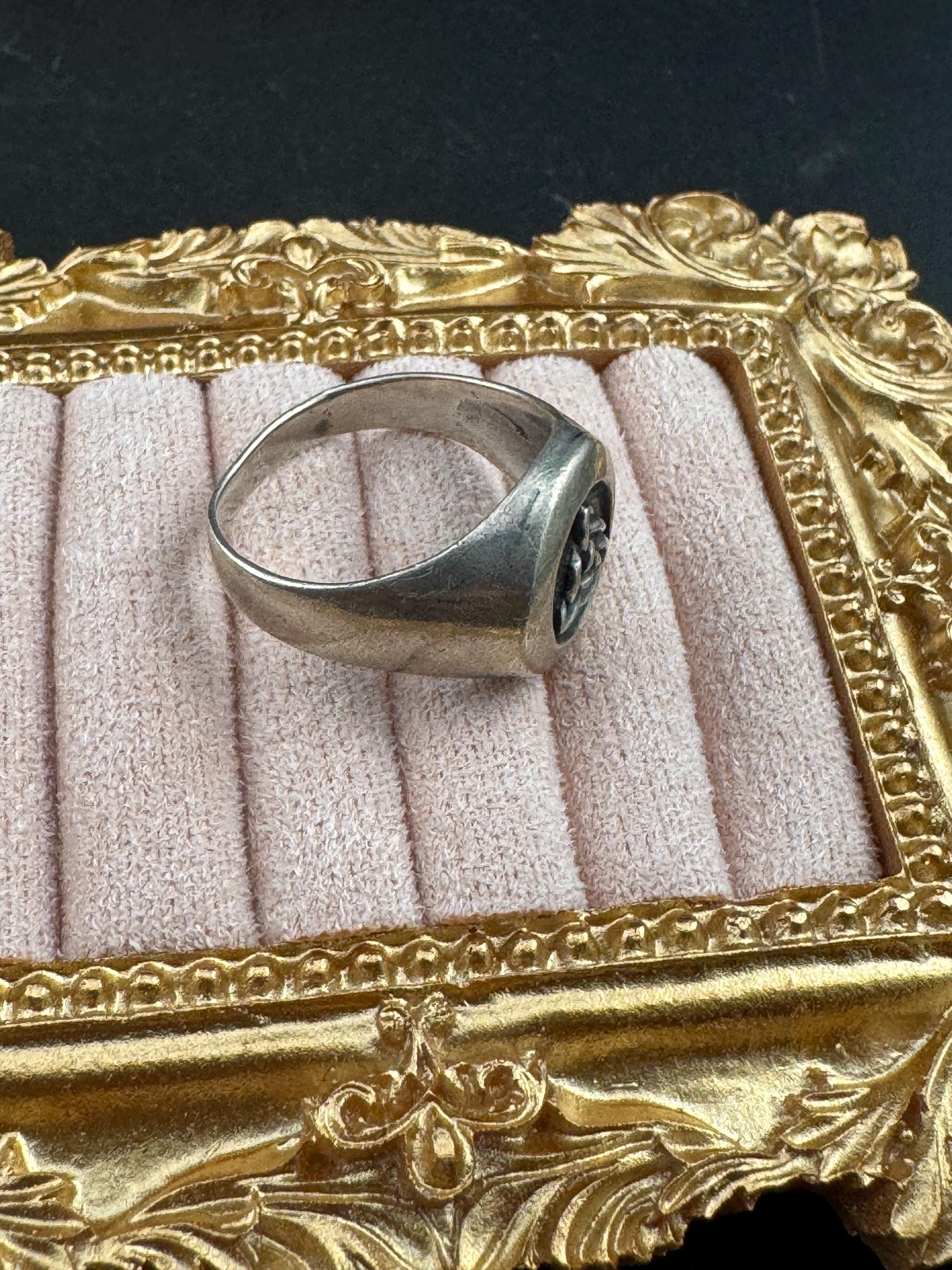 Oxidized Sterling Silver Celtic Triquetra Ring - Size T