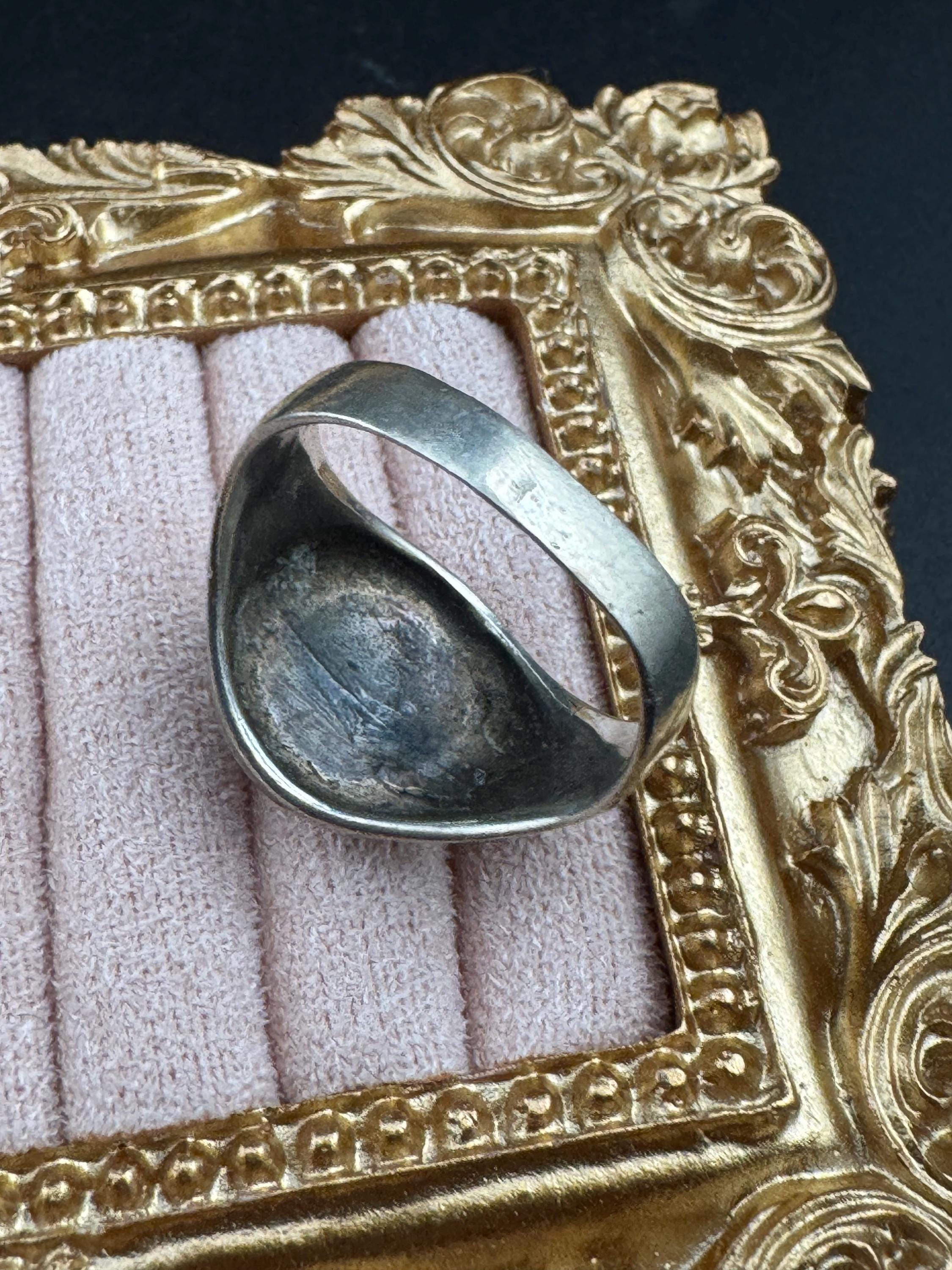 Oxidized Sterling Silver Celtic Triquetra Ring - Size T