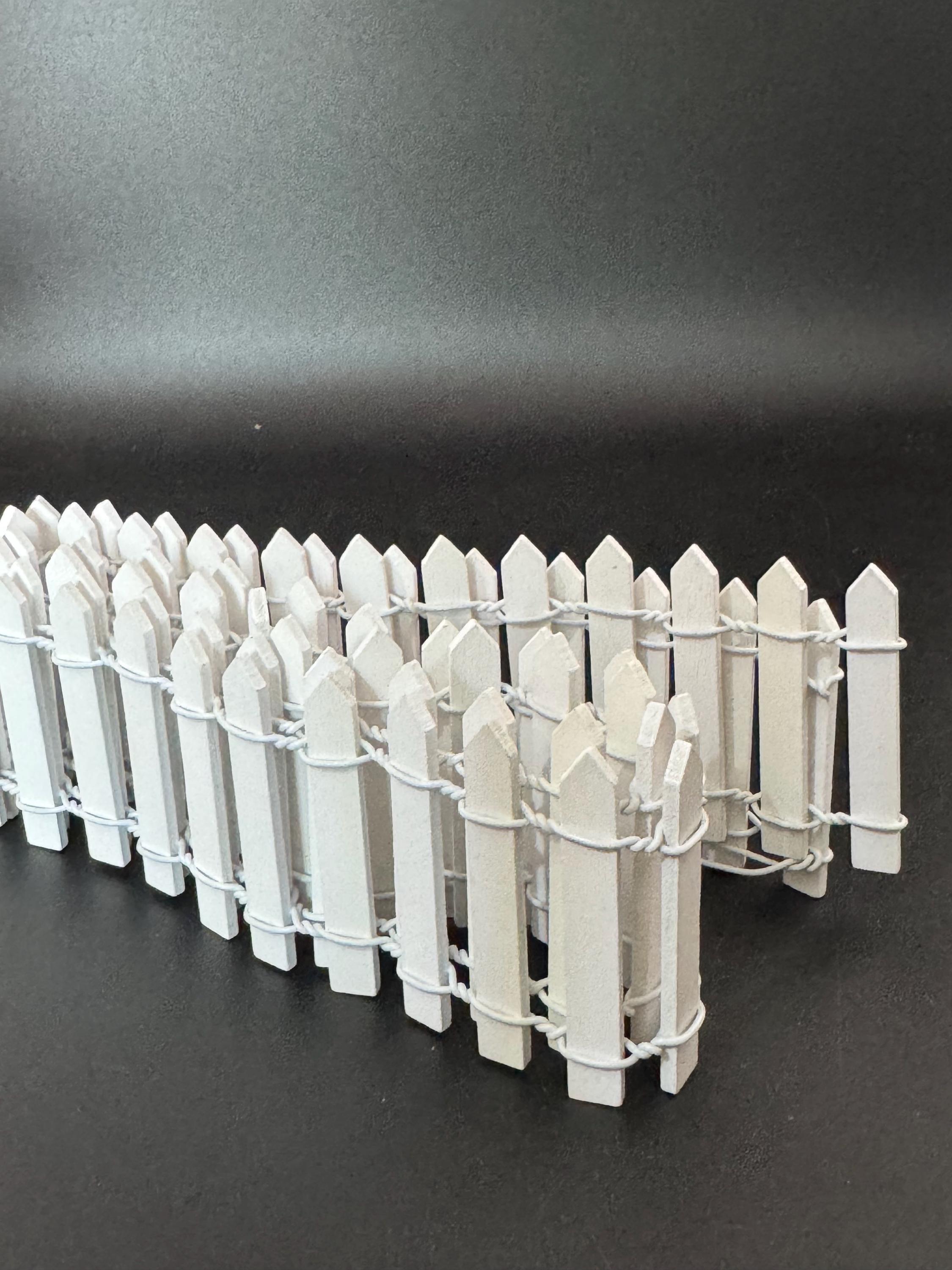 Miniature Wooden Picket Fence: Craft, Cake Topper, Dollhouse Scenery