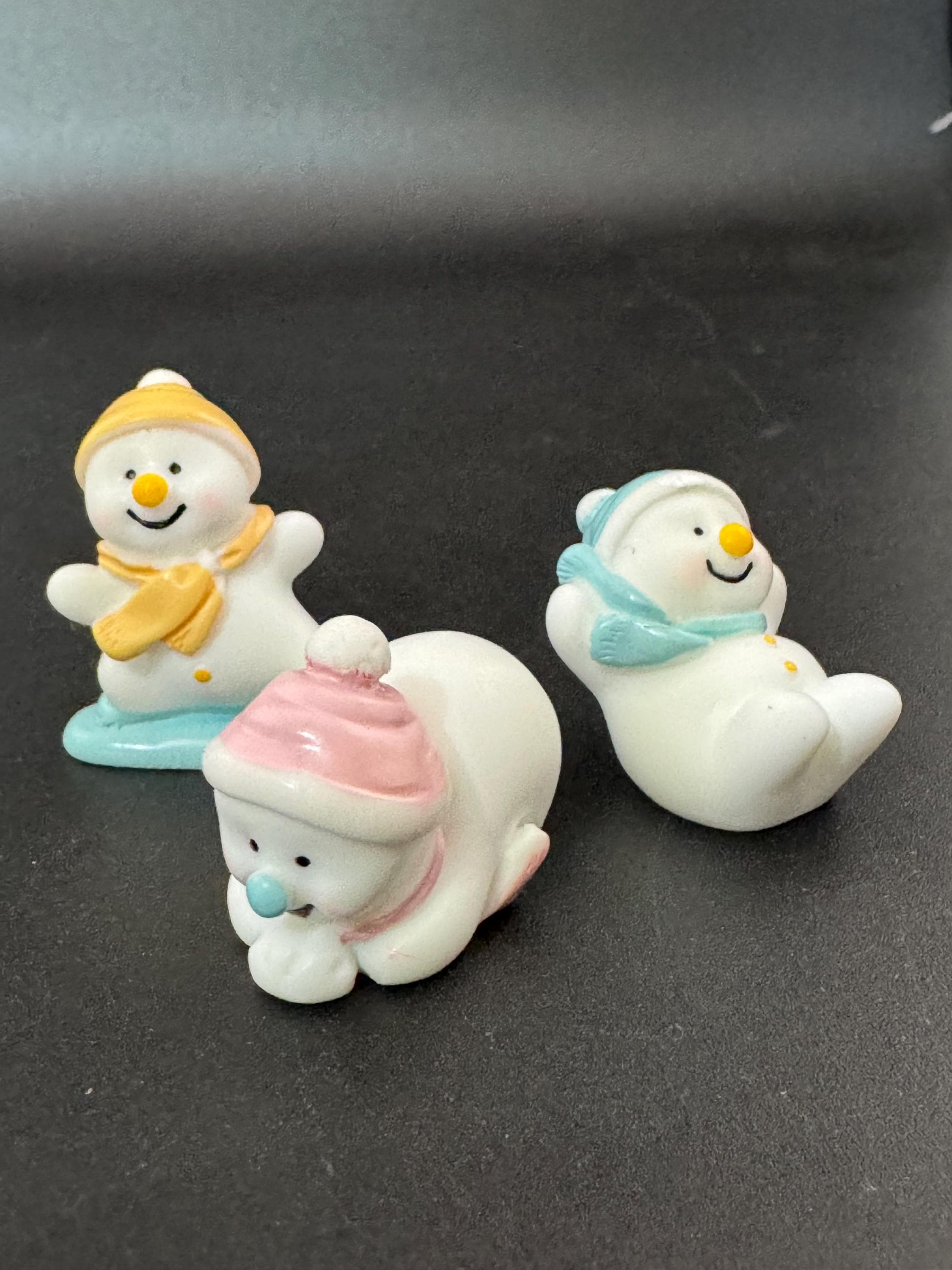 Snowman Cake Toppers: Set of 3, Reusable Christmas Decoration