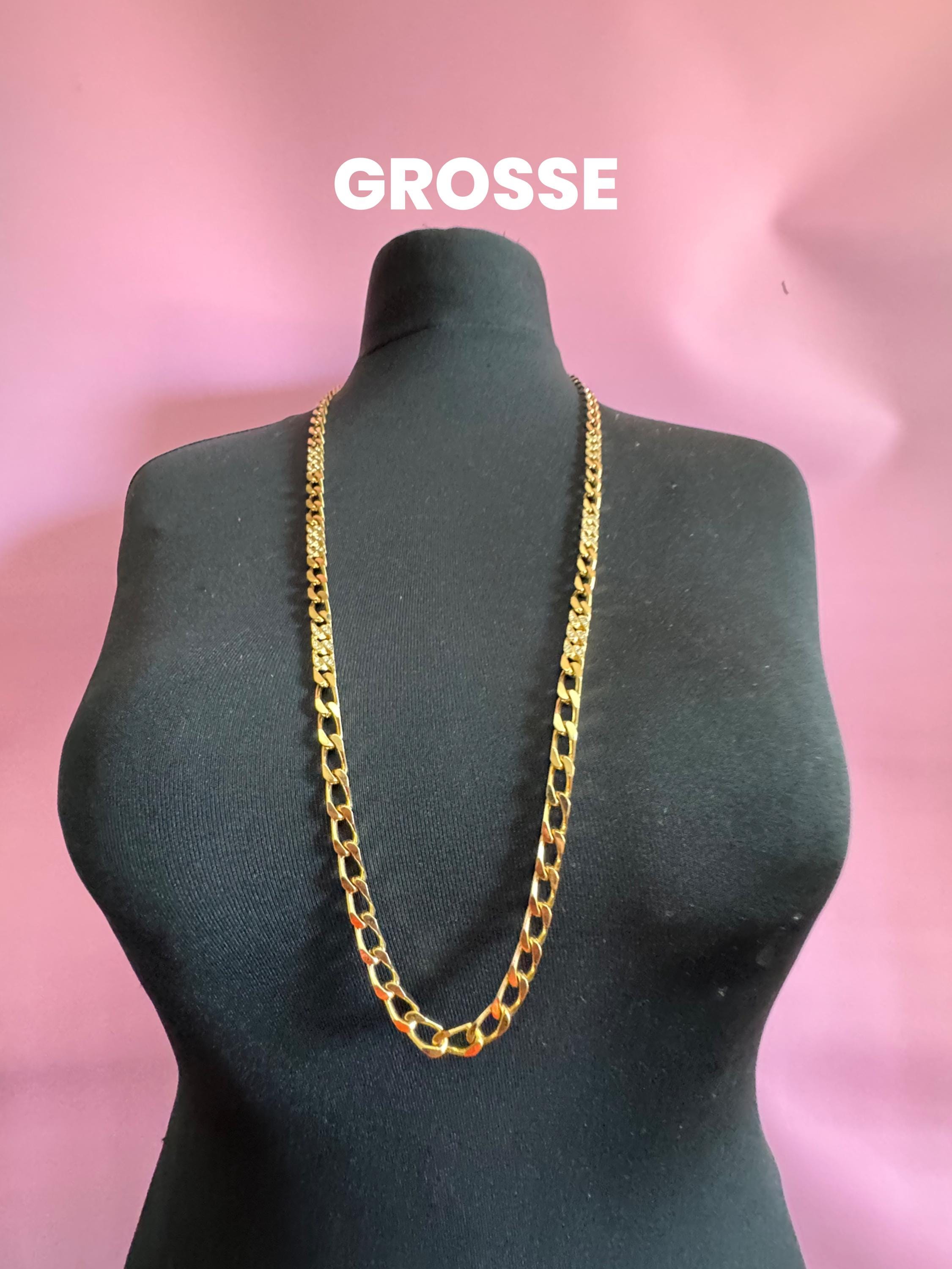 Vintage GROSSE Germany Rhinestone Chain Link Necklace: Christian Dior Designer, signed
