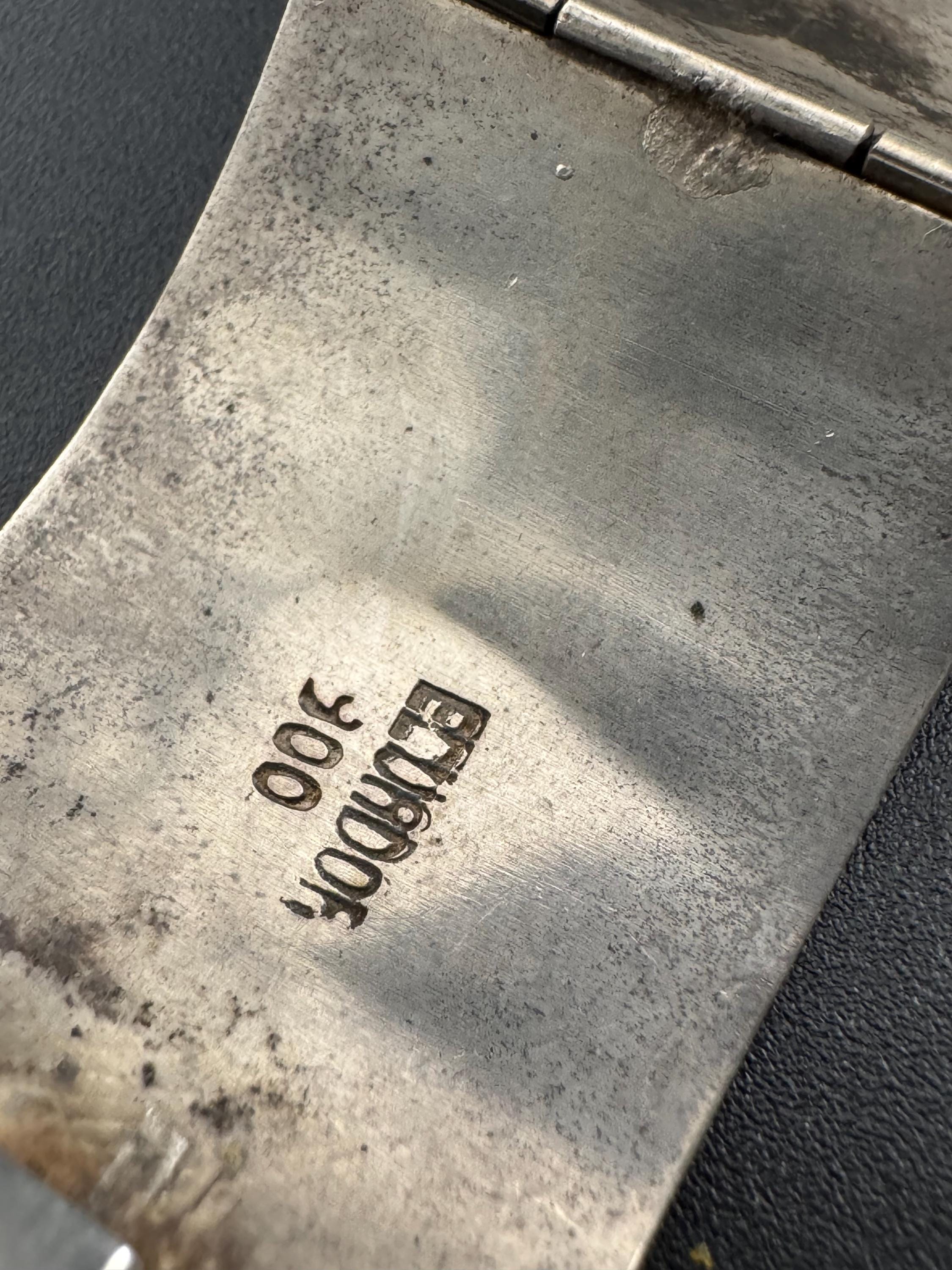 900 grade Ecuador Solid silver modernist Vintage continental silver panel link bracelet 30.7grams