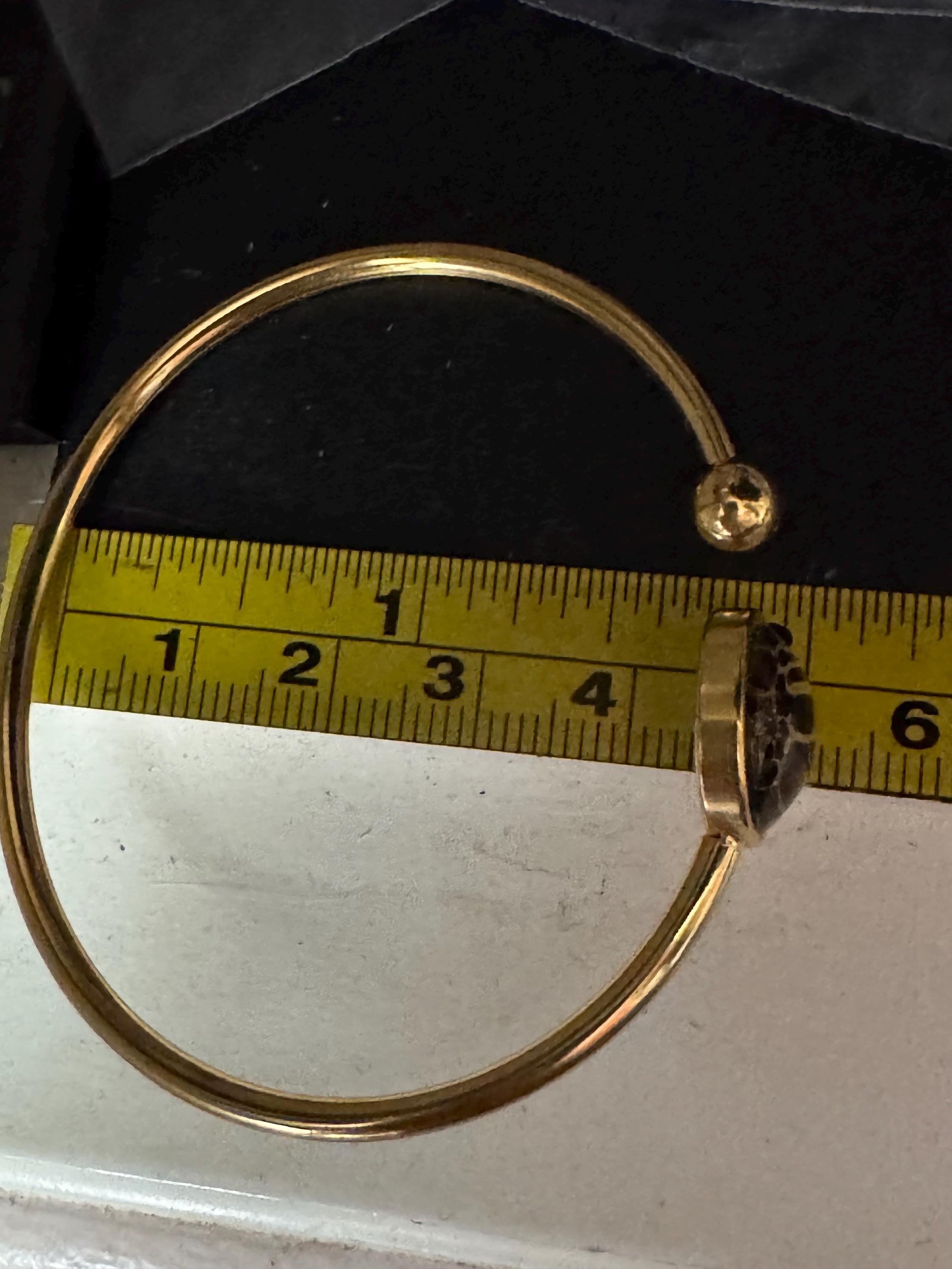 Leopard print gold tone stainless steel glass 12mm cabochon bangle bracelet, dainty slim bangles