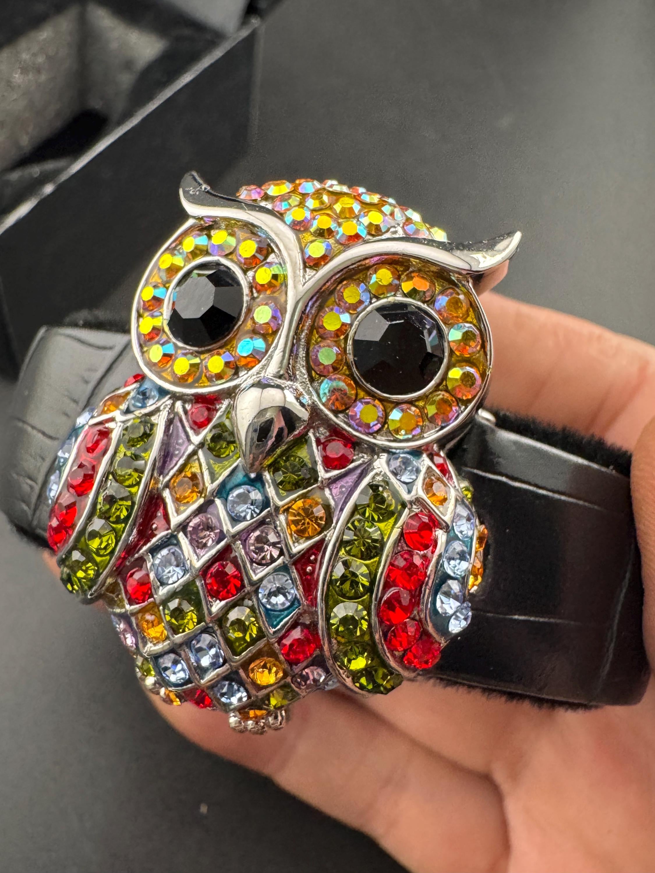 retro butler and Wilson rhinestone owl watch no battery , original box