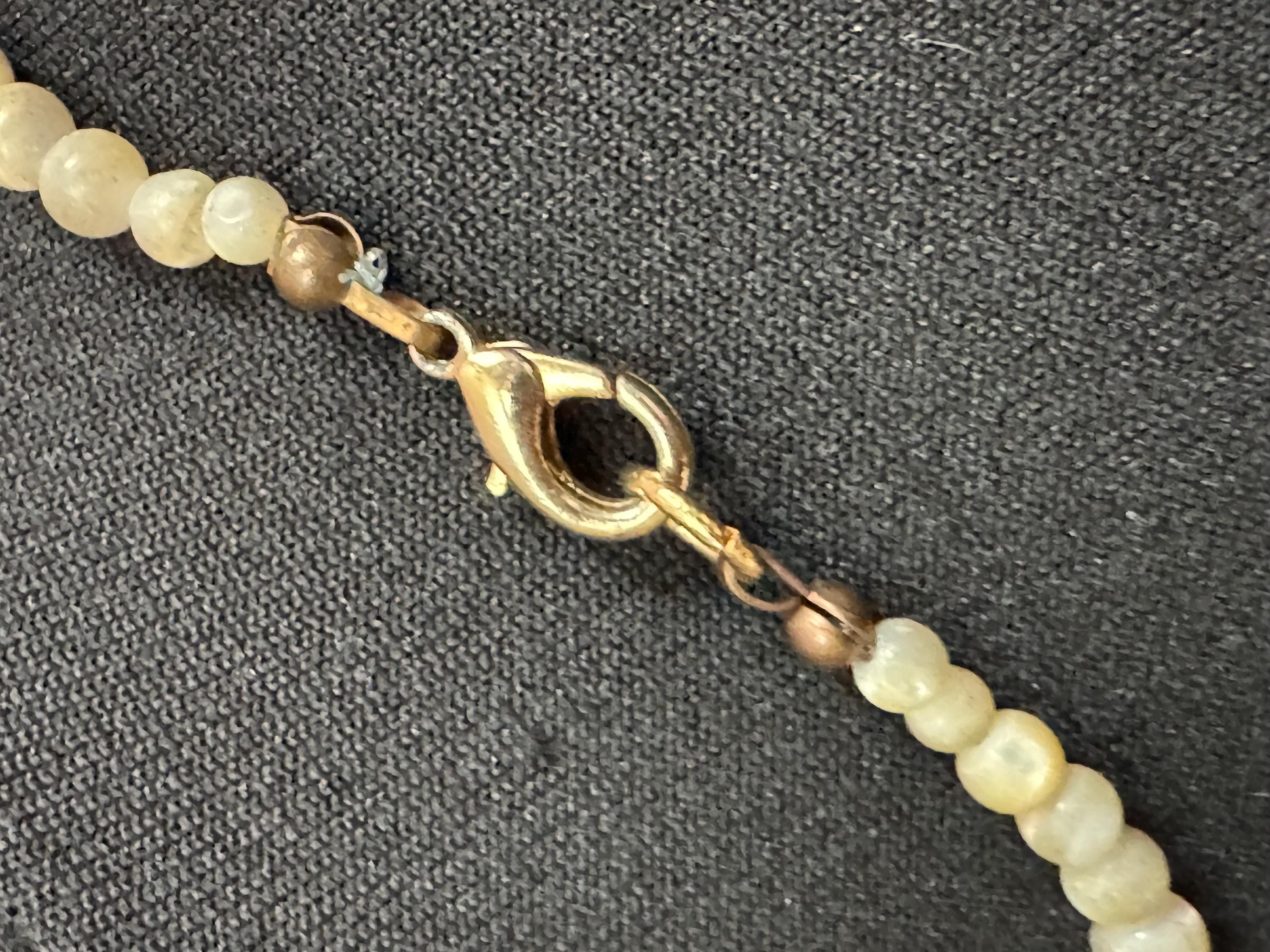 Vintage mother of pearl MOP Natural shell beaded necklace choker 50cm long summer nautical boho festival style