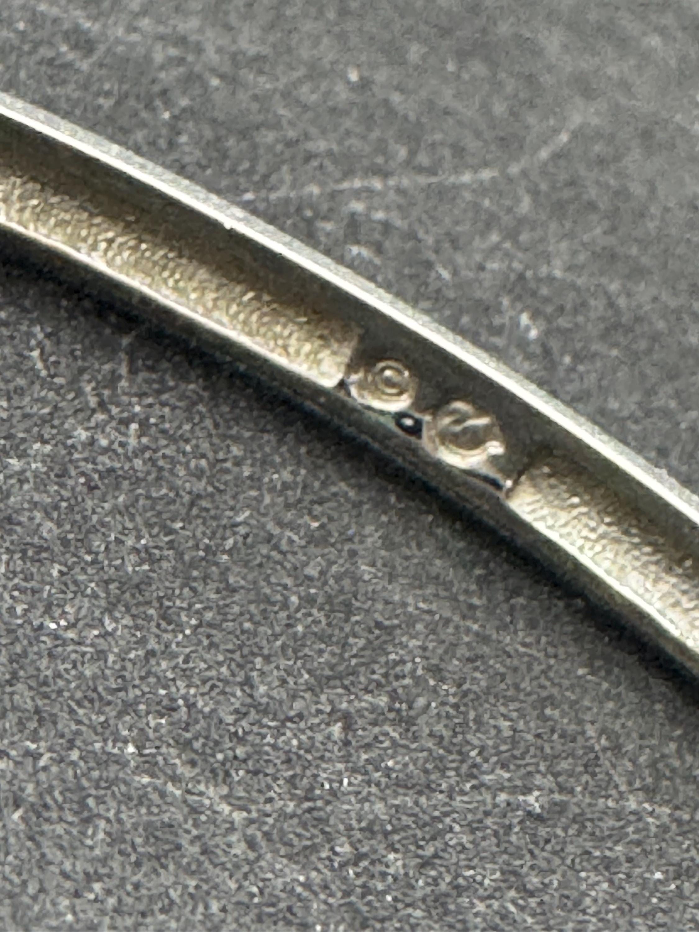 signed swan Swarovski crystal channel set slim silver plated clamper bangle