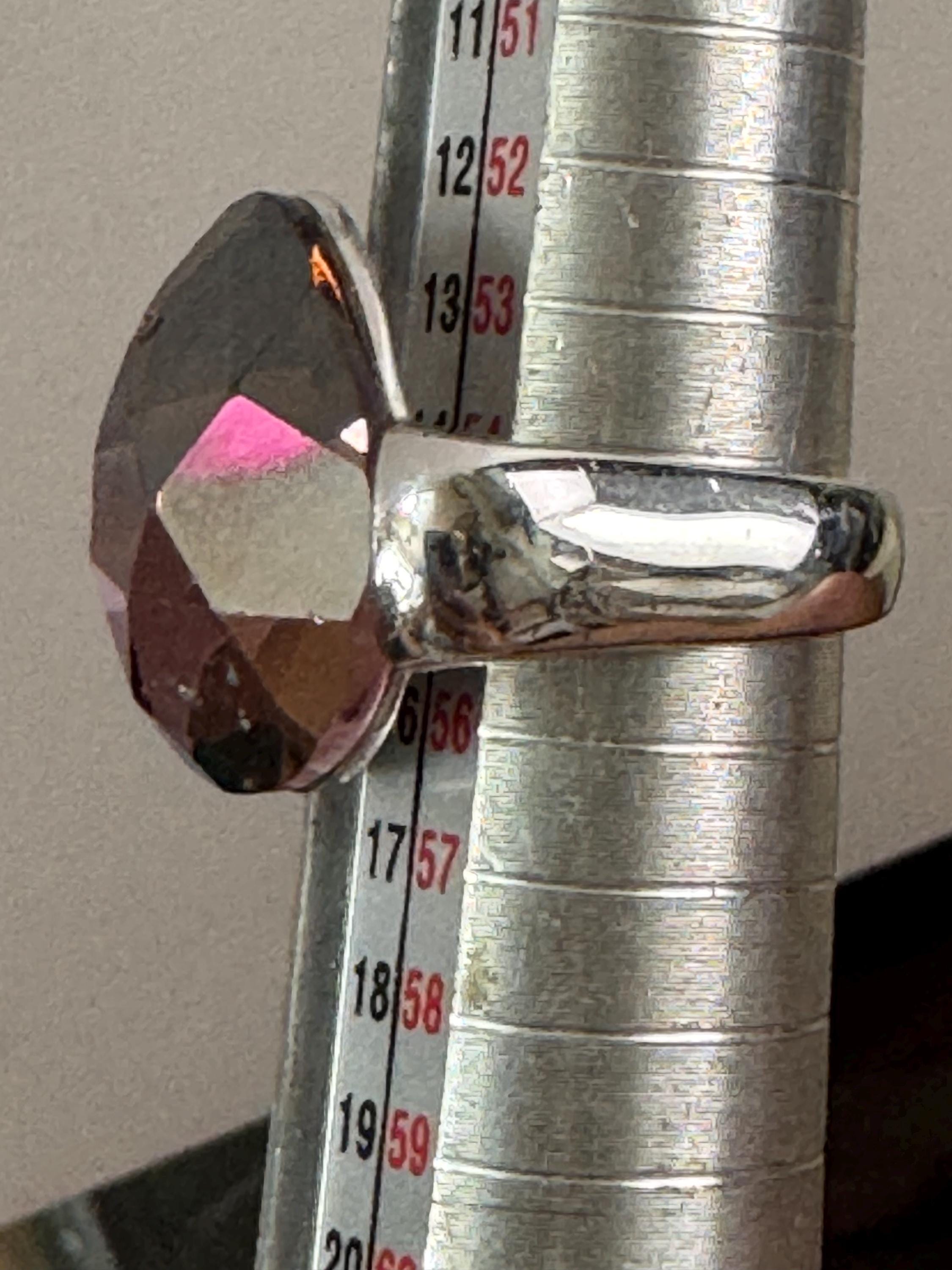 As found Signed swarovski purple amethyst amethyst crystal cocktail ring size 55 uk size 0 as seen