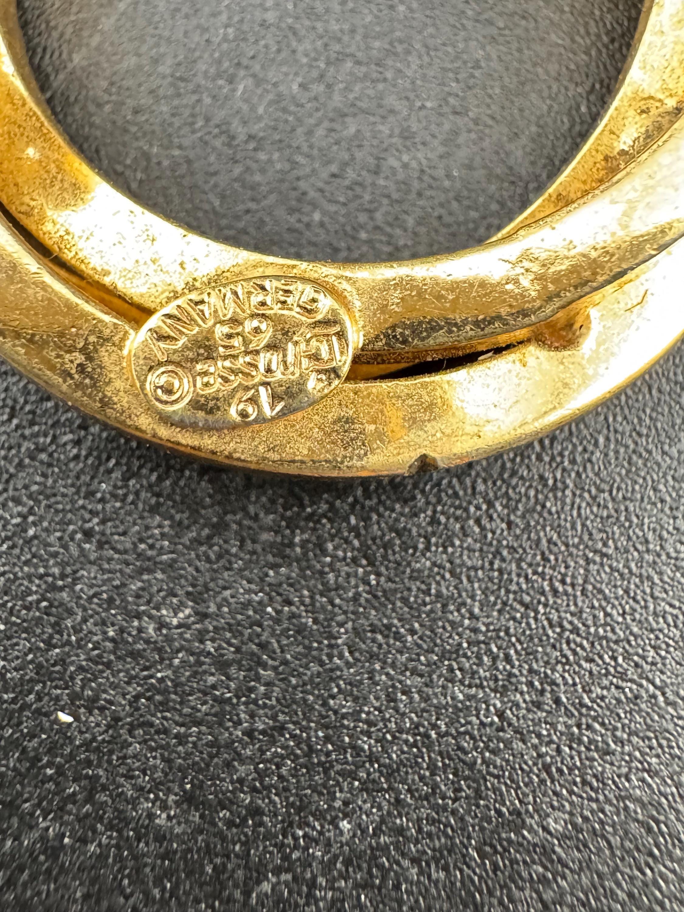 Signed GROSSE Gold Plated Wreath Brooch - 1965 German Designer