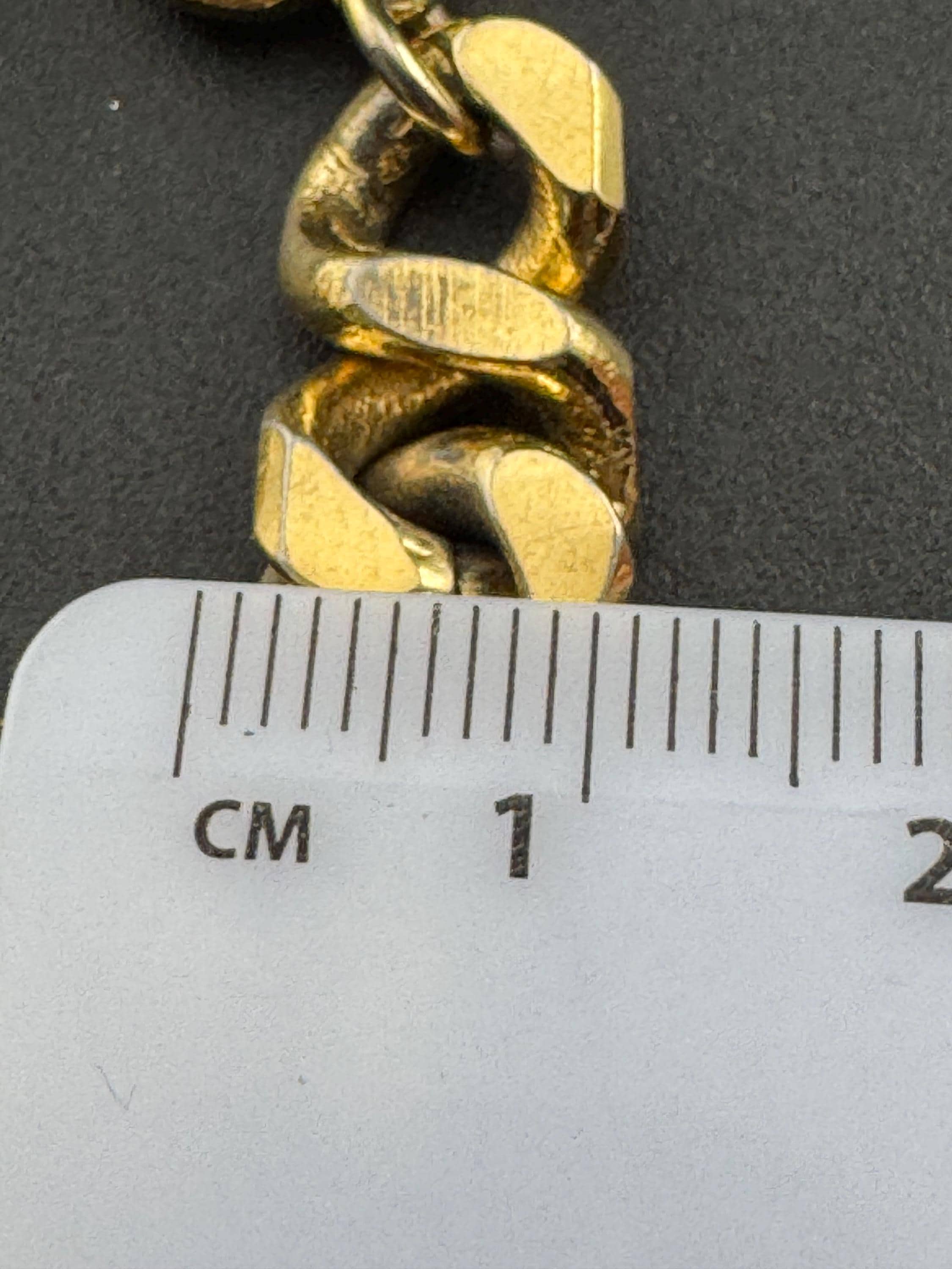 Vintage signed GIVENCHY Gold Plated Curb Bracelet: Chunky Panel Links
