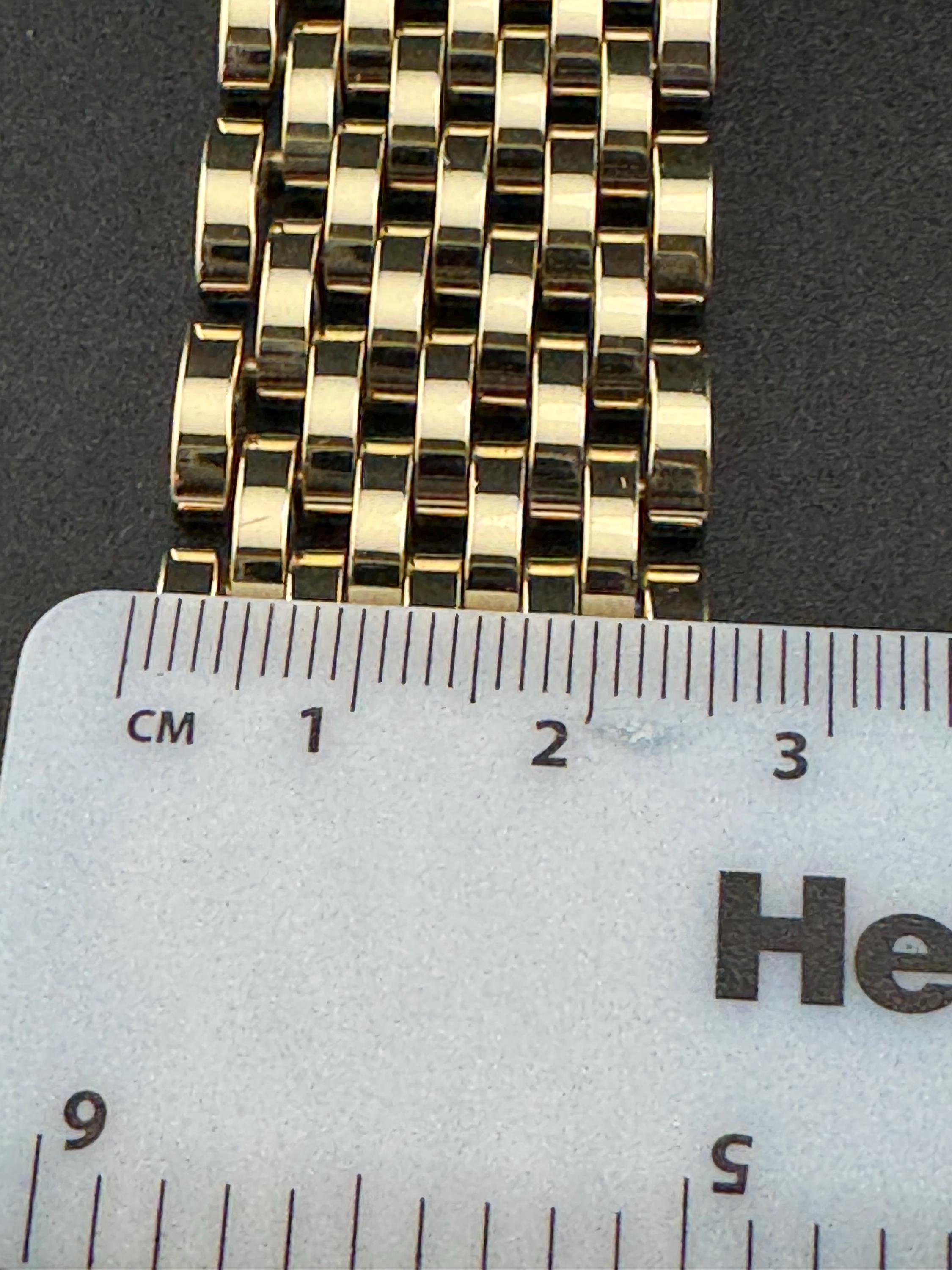 Signed RIVO Swiss made Vintage wide link gold plated cuff articulated bracelet Modernist in mint condition