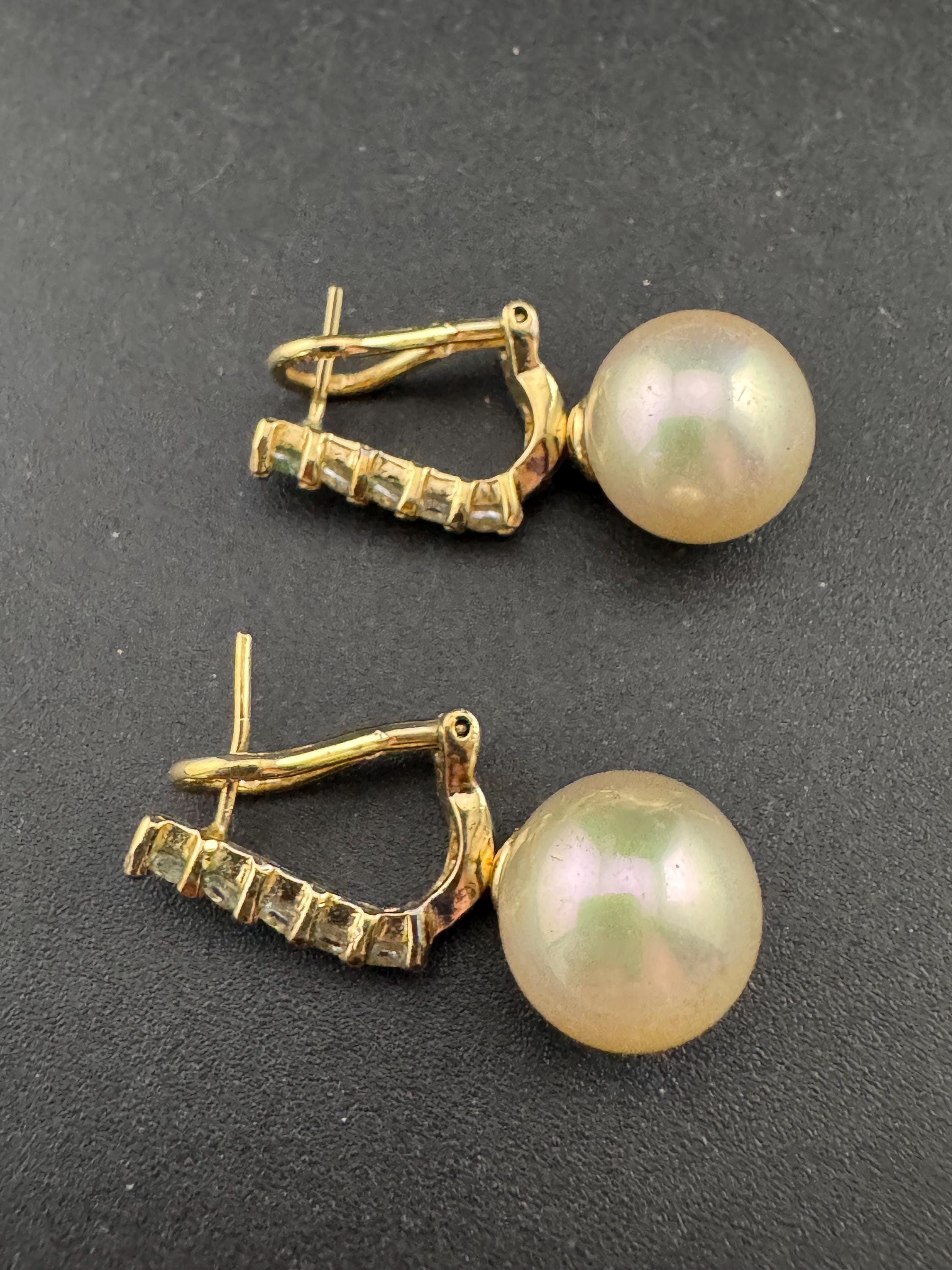 Vintage Gold Plated Diamanté Crystal Faux Pearl Drop Earrings