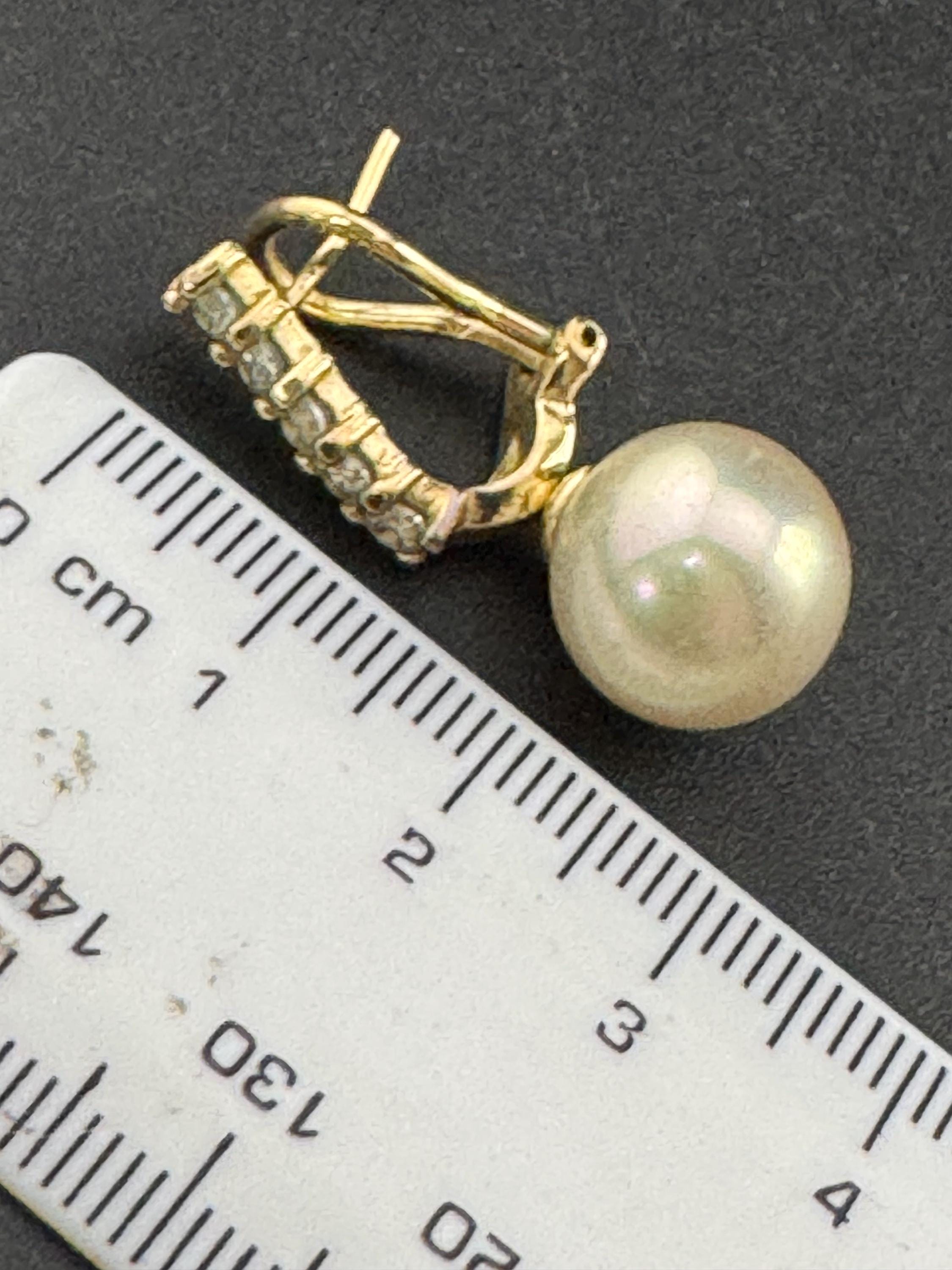 Vintage Gold Plated Diamanté Crystal Faux Pearl Drop Earrings