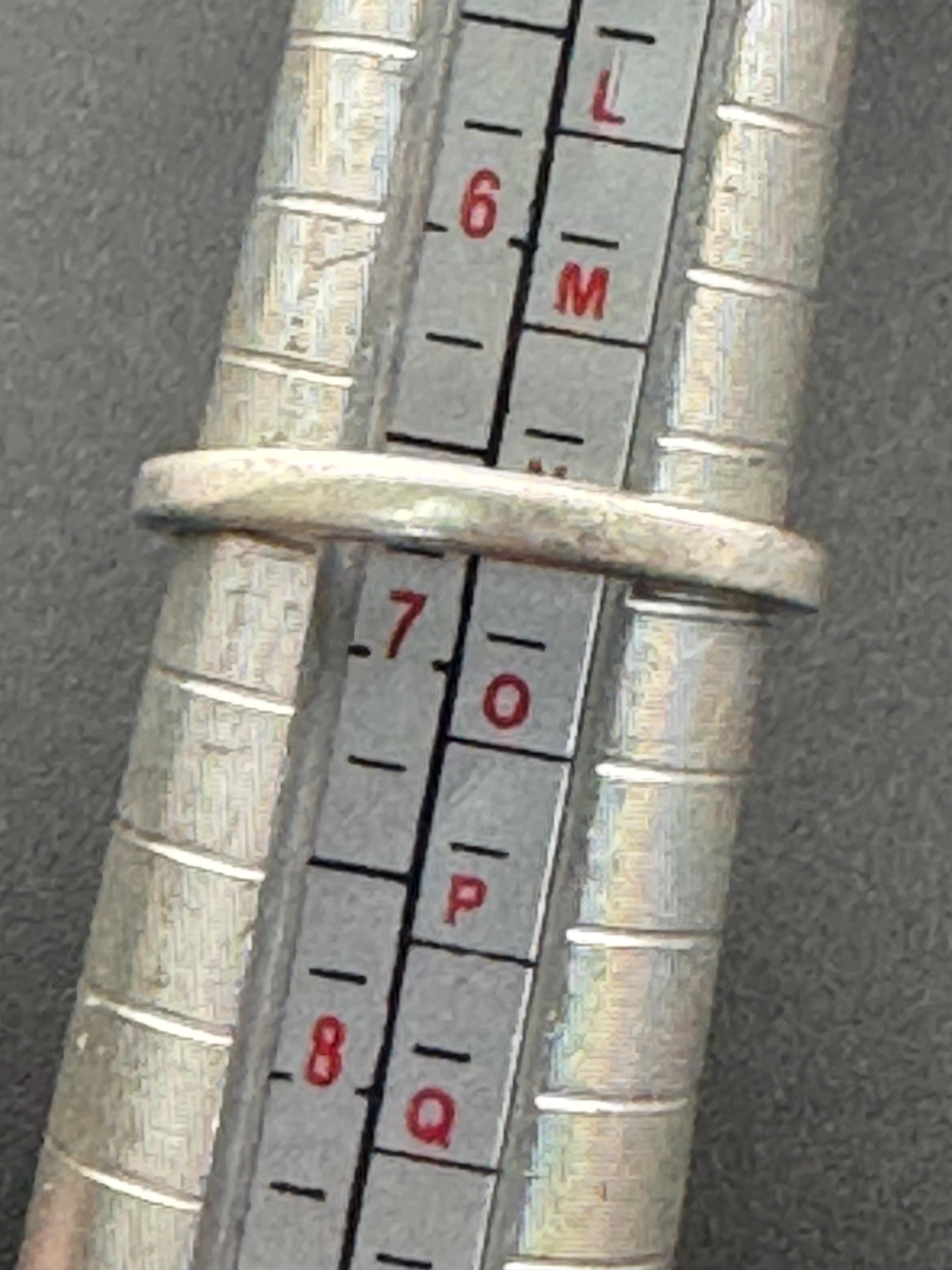 Retro Ruby Garnet Sterling Silver Ring - UK Size N