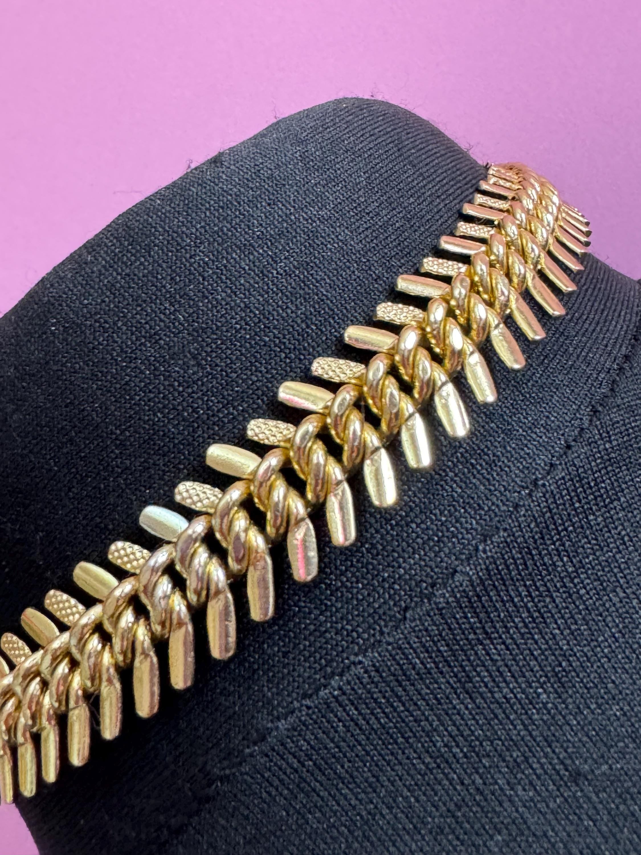 Petite fit Vintage bright gold tone lightweight gold tone choker collar necklace signed west Germany