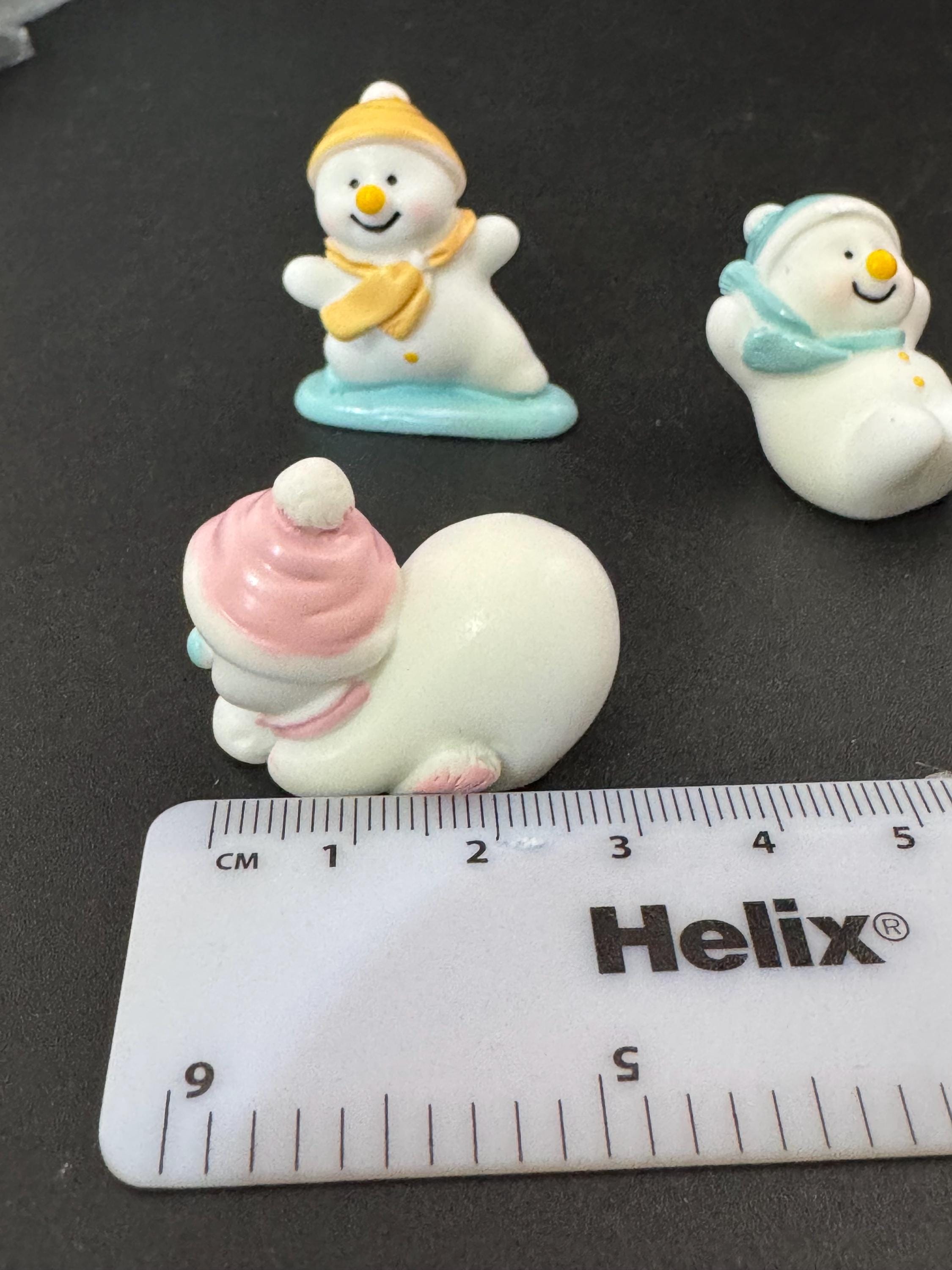 Snowman Cake Toppers: Set of 3, Reusable Christmas Decoration