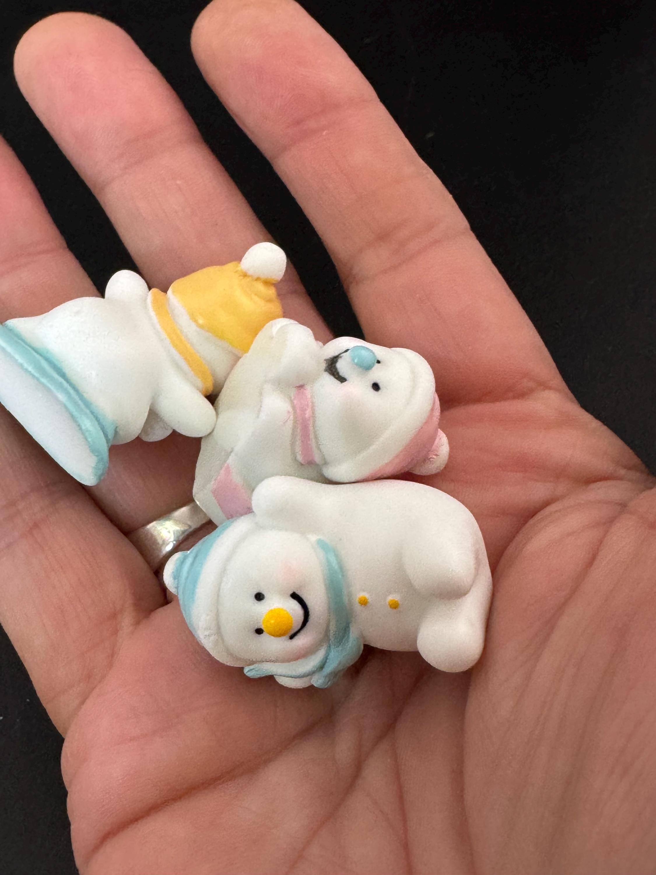 Snowman Cake Toppers: Set of 3, Reusable Christmas Decoration