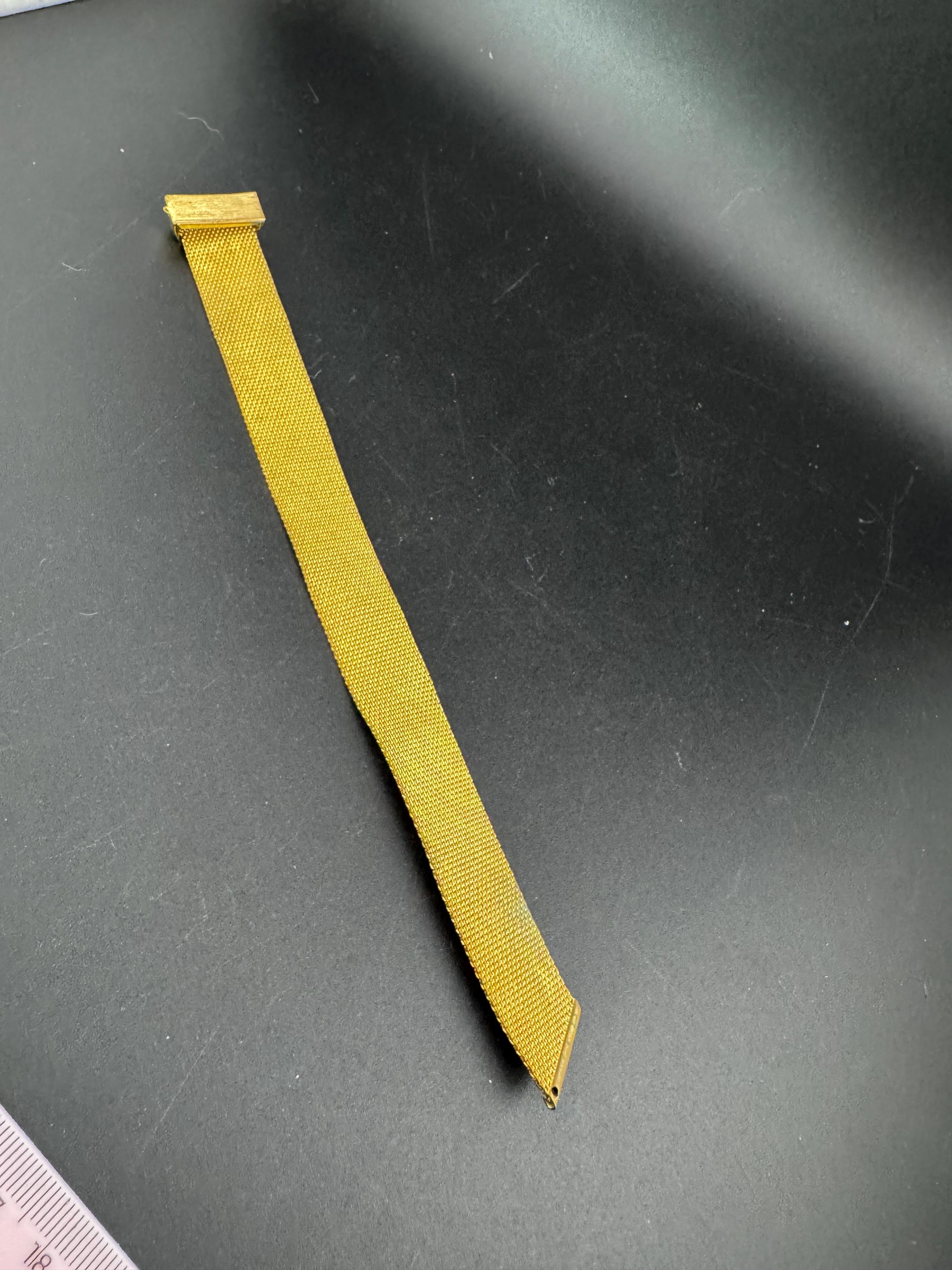 Vintage 1950s gold plated articulated 18mm wide mesh buckle bracelet