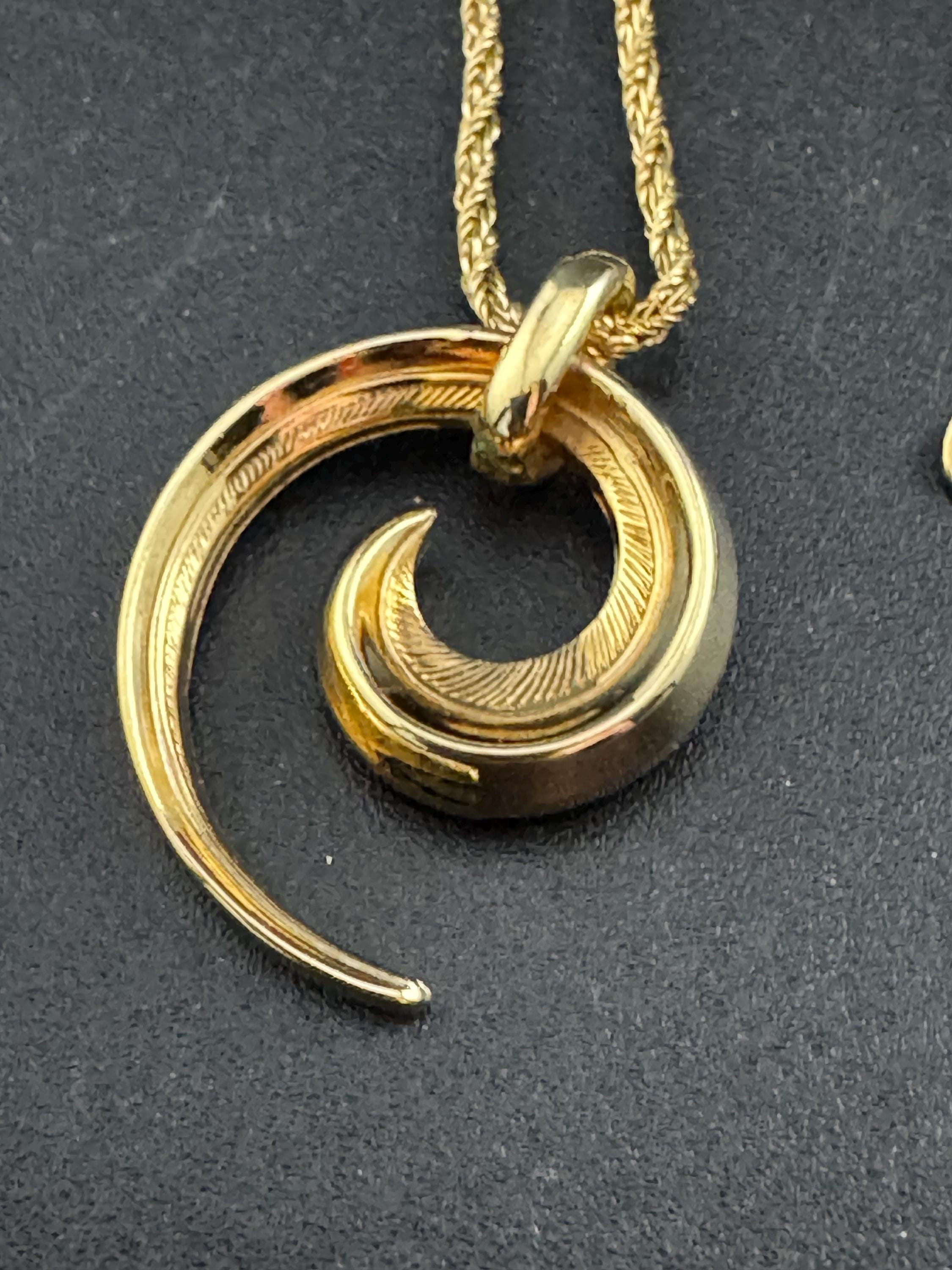 signed GROSSE Designer dainty retro gold plated pendant necklace, rope chain