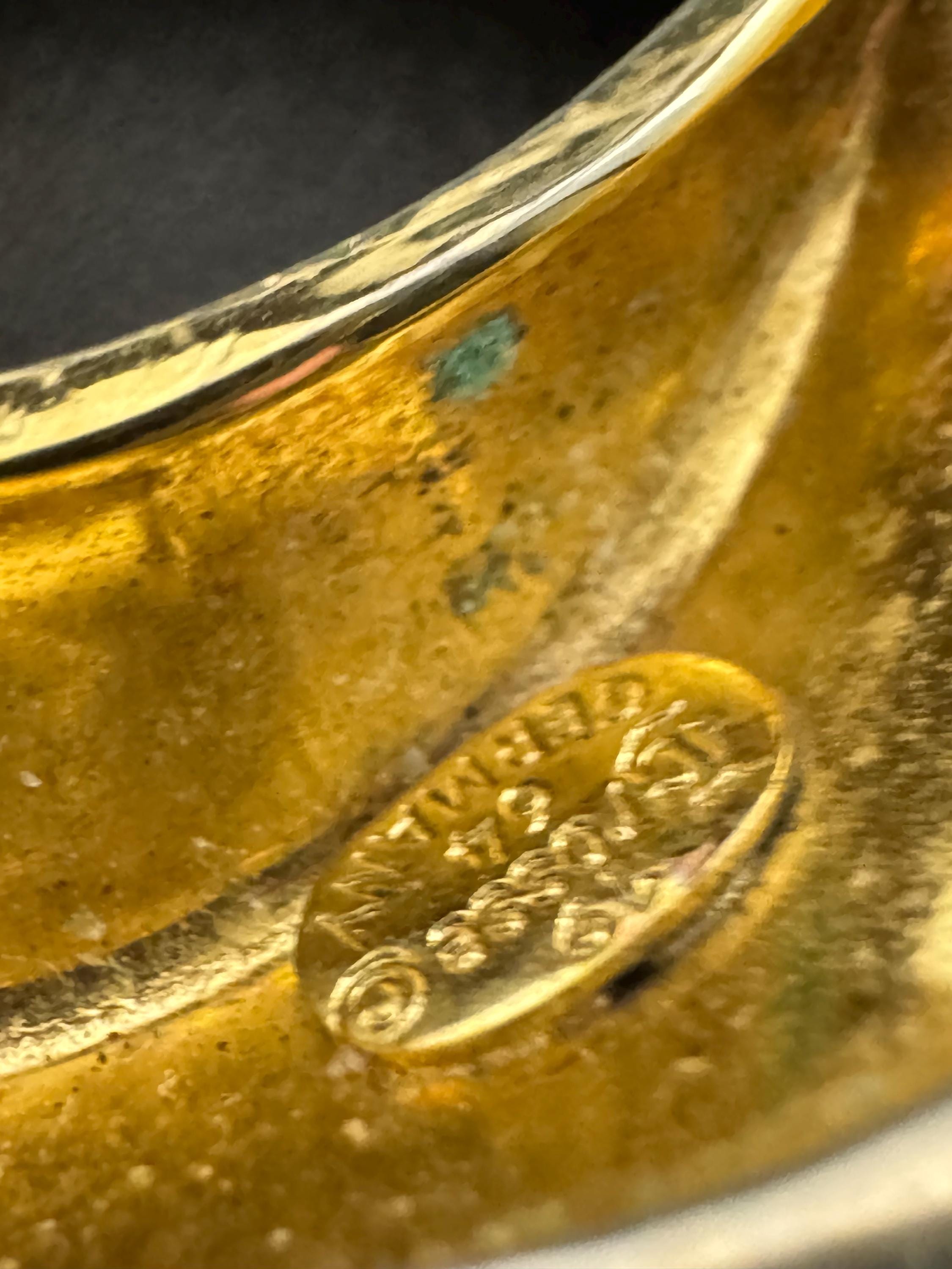 Signed GROSSE 1964 German Modernist Brooch - Gold Tone Swirl Design