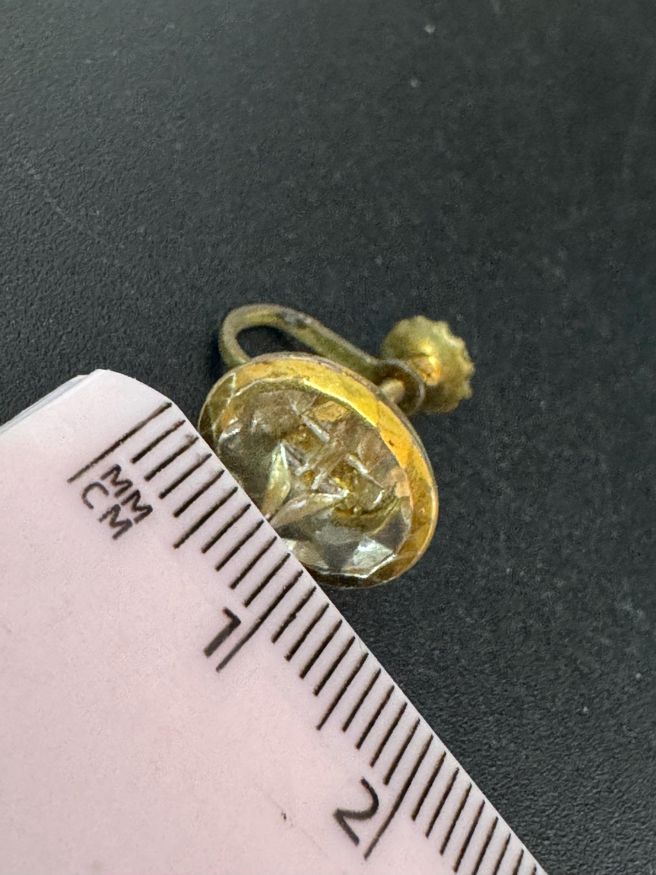 Vintage Gold Tone Rhinestone Clip On Earrings