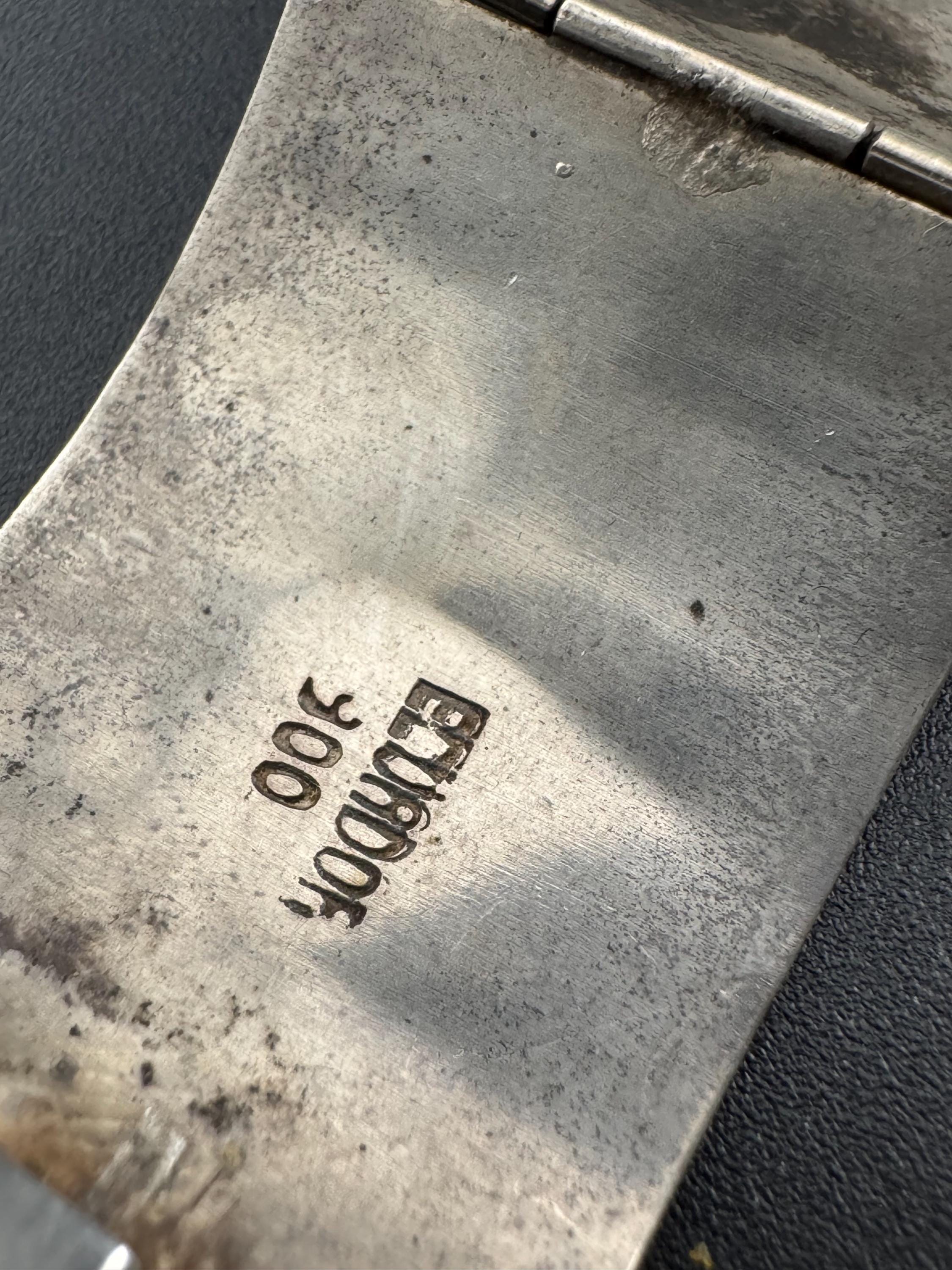 900 grade Ecuador Solid silver modernist Vintage continental silver panel link bracelet 30.7grams