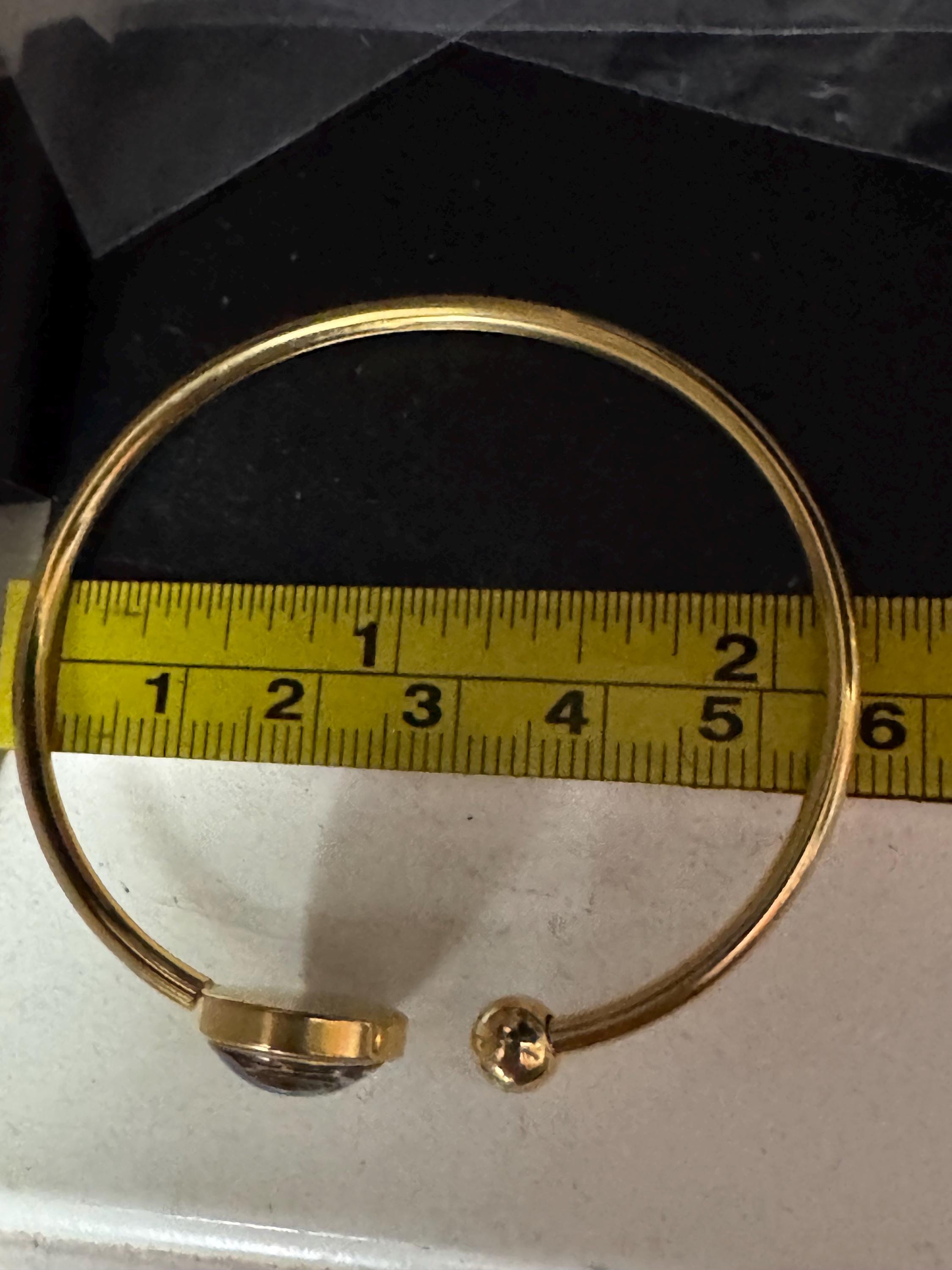 Leopard print gold tone stainless steel glass 12mm cabochon bangle bracelet, dainty slim bangles