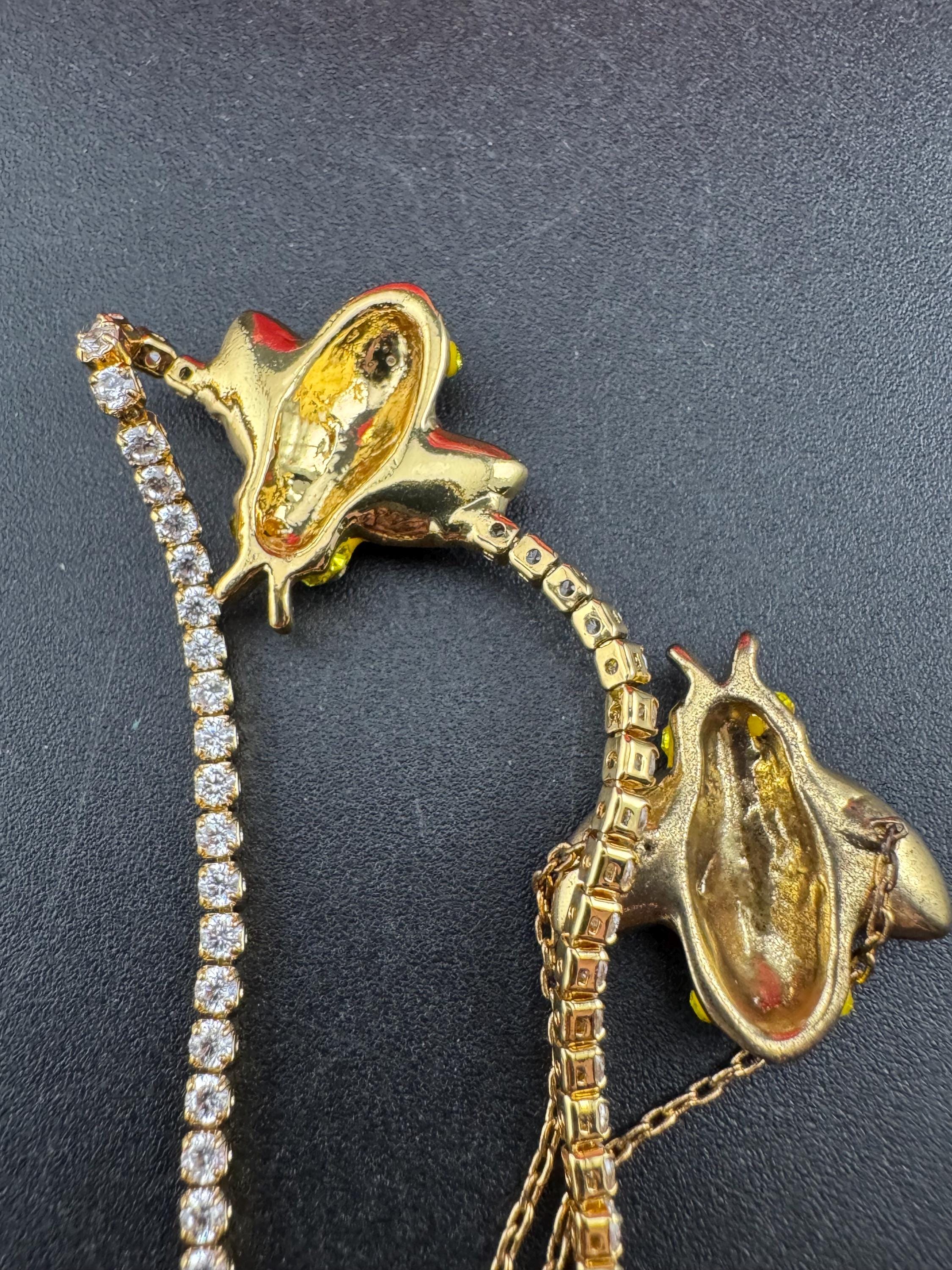Signed butler and Wilson gold tone bumble bee jewellery set , tennis bracelet and adjustable dress ring , boxed,