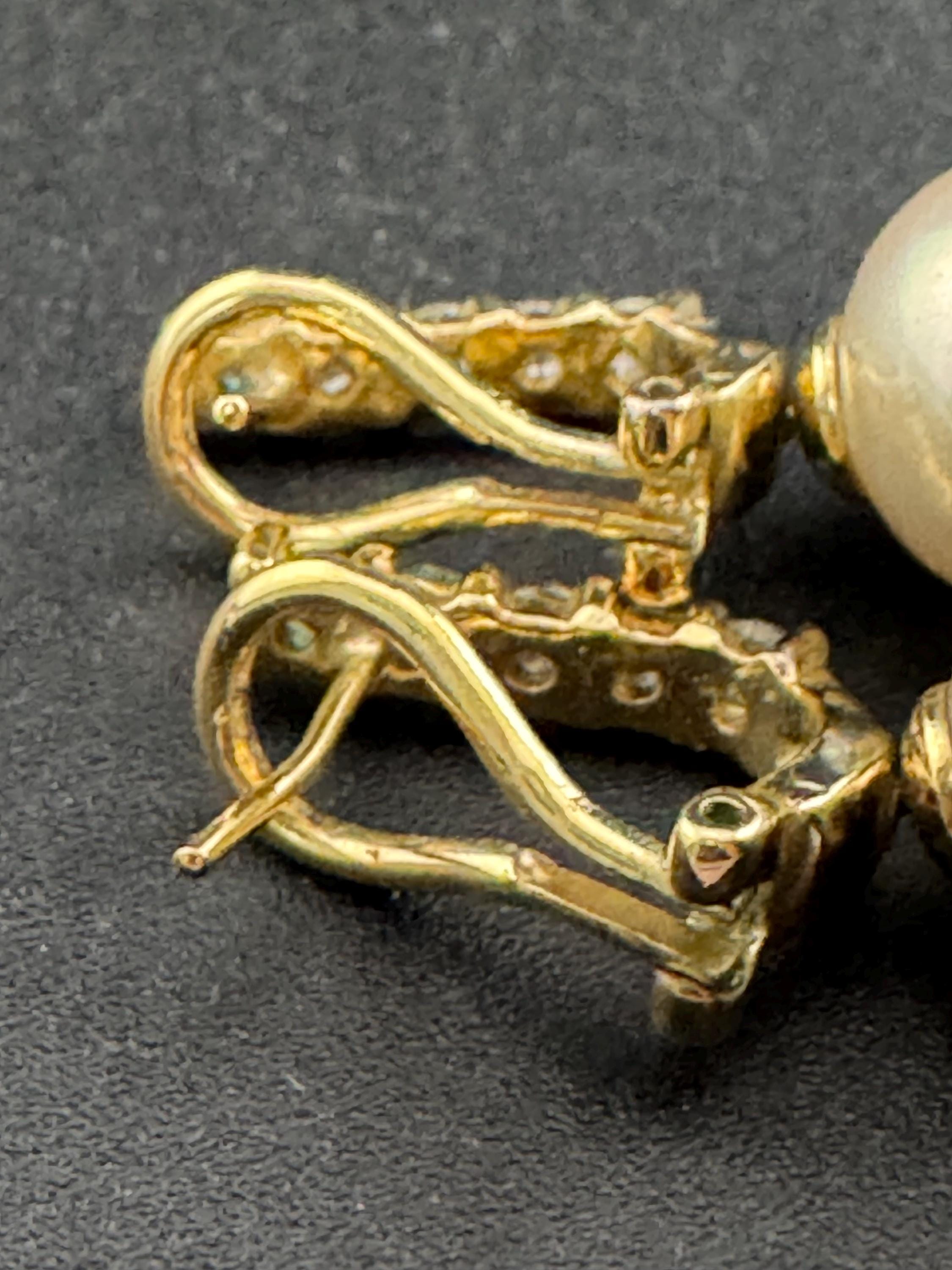 Vintage Gold Plated Diamanté Crystal Faux Pearl Drop Earrings