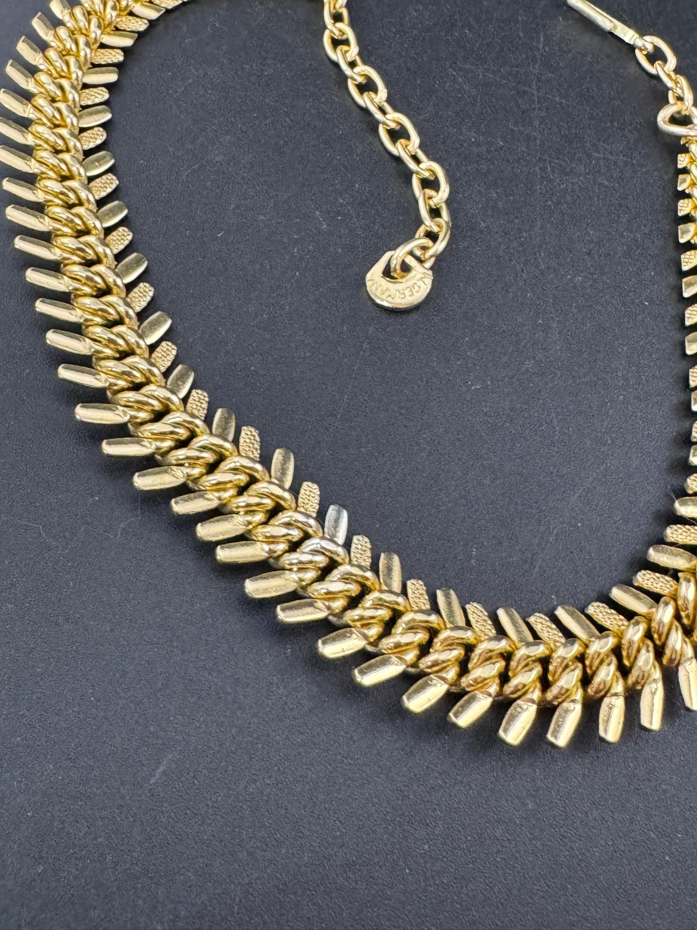 Petite fit Vintage bright gold tone lightweight gold tone choker collar necklace signed west Germany