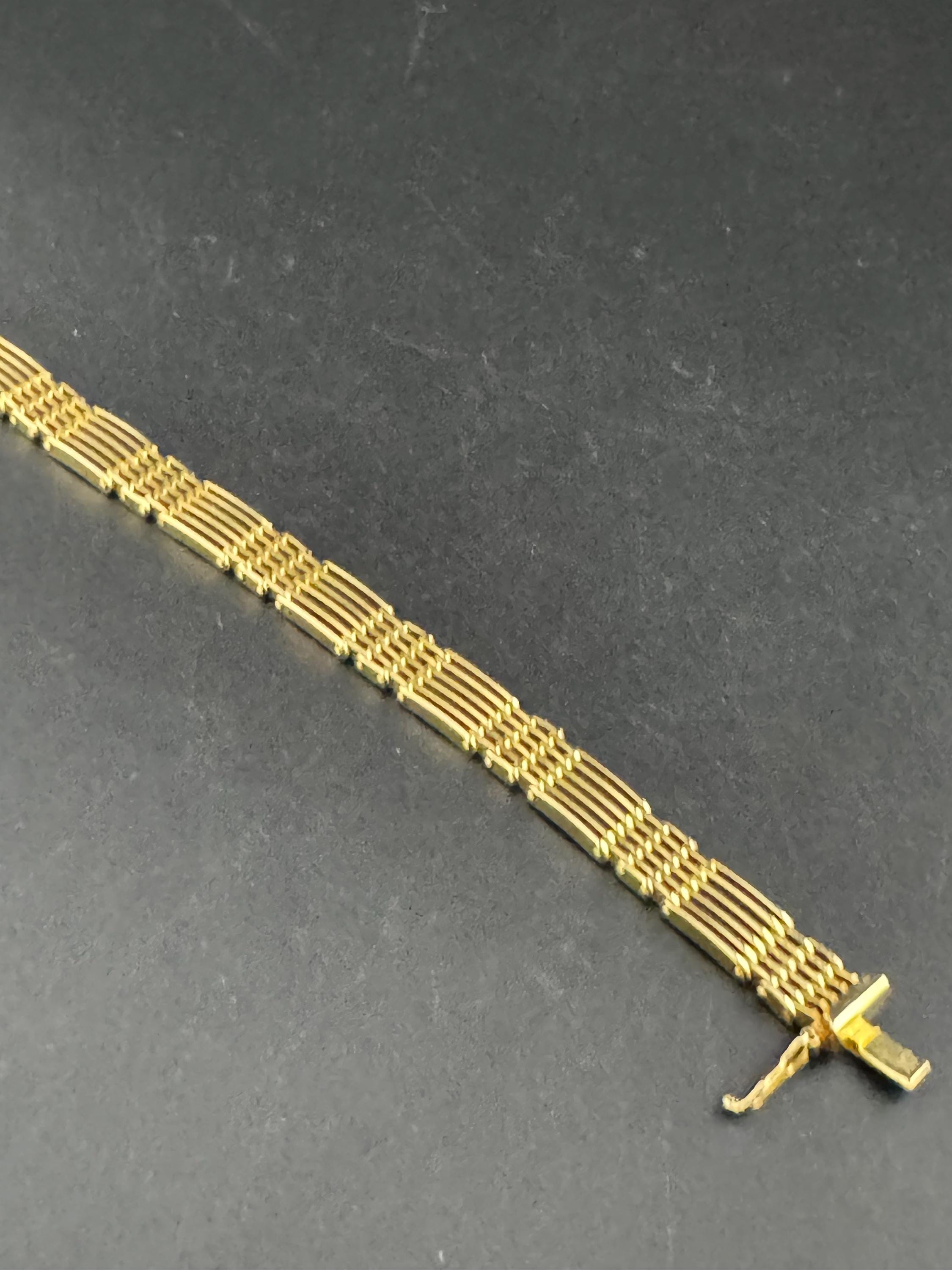 Vintage Gold Plated Gate Bracelet: 1980s Statement Jewelry