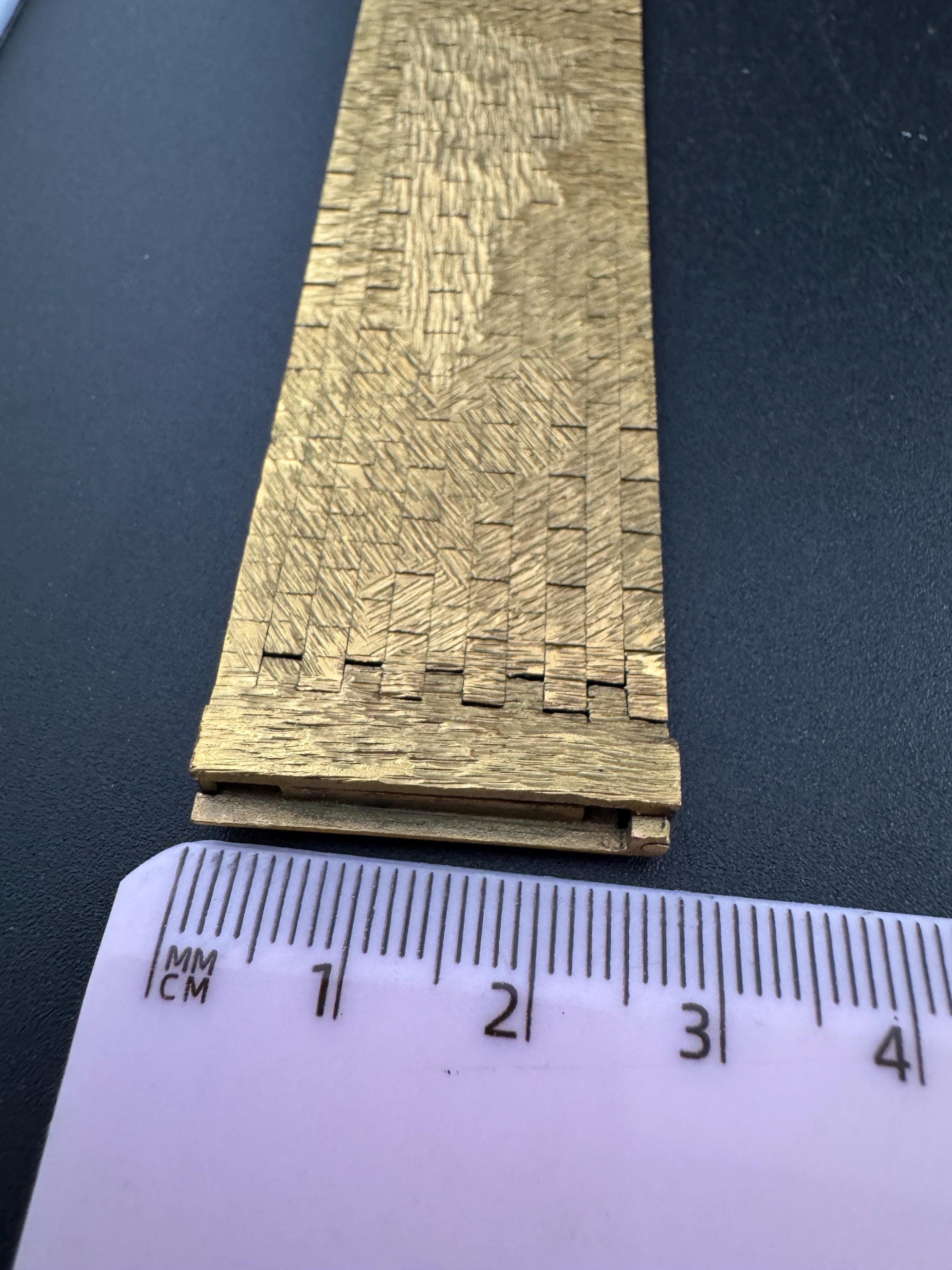 Vintage 1970s articulated flat gold plated textured wide cuff wrap bracelet 17.5cm x 2.75cm