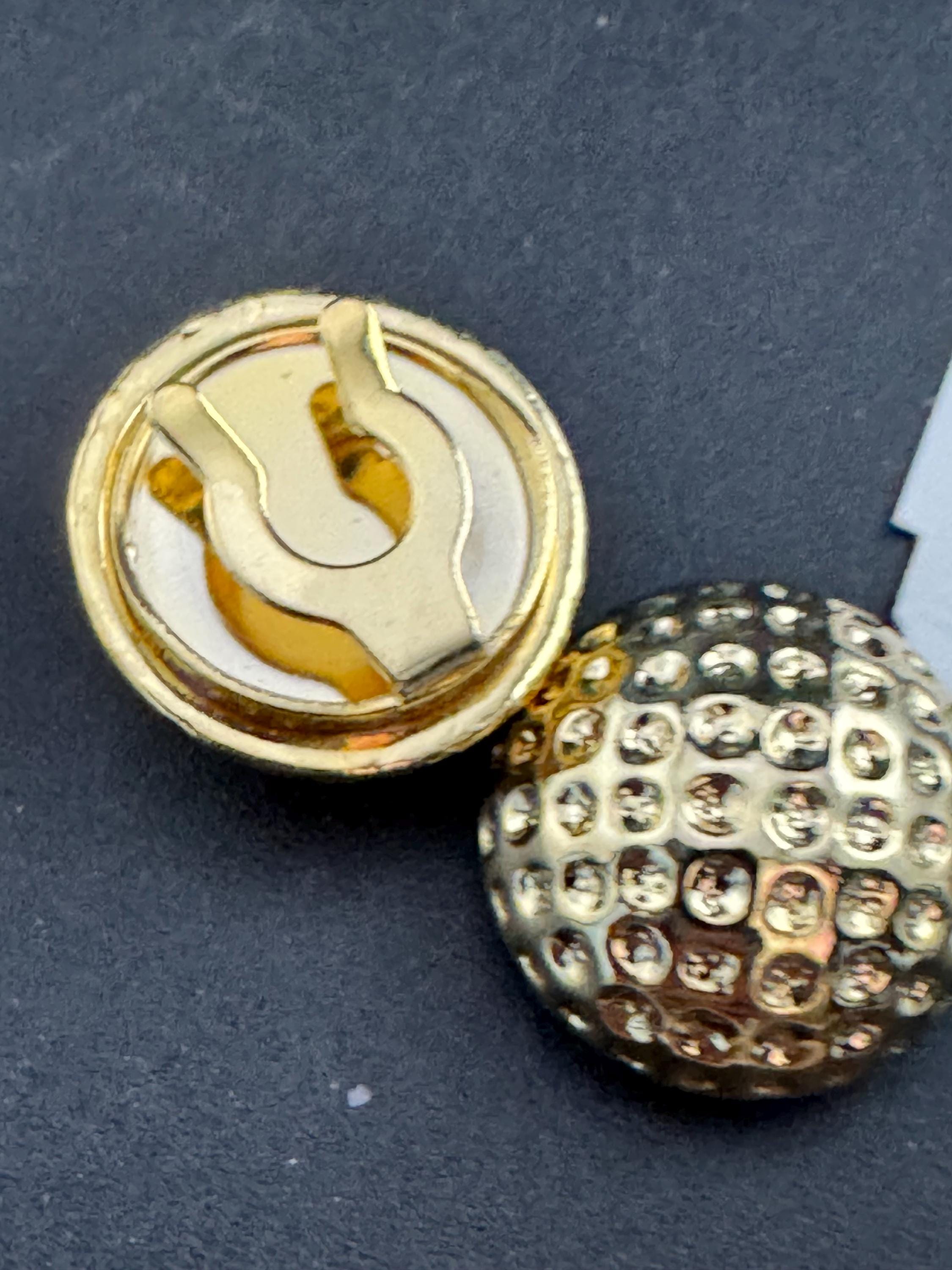set of 2 button covers vintage CABOUCHON gold tone domed 18mm