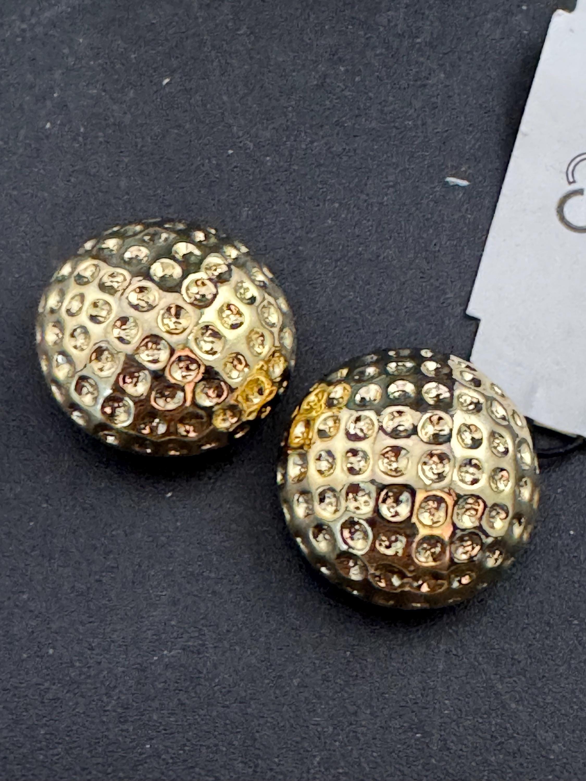 set of 2 button covers vintage CABOUCHON gold tone domed 18mm