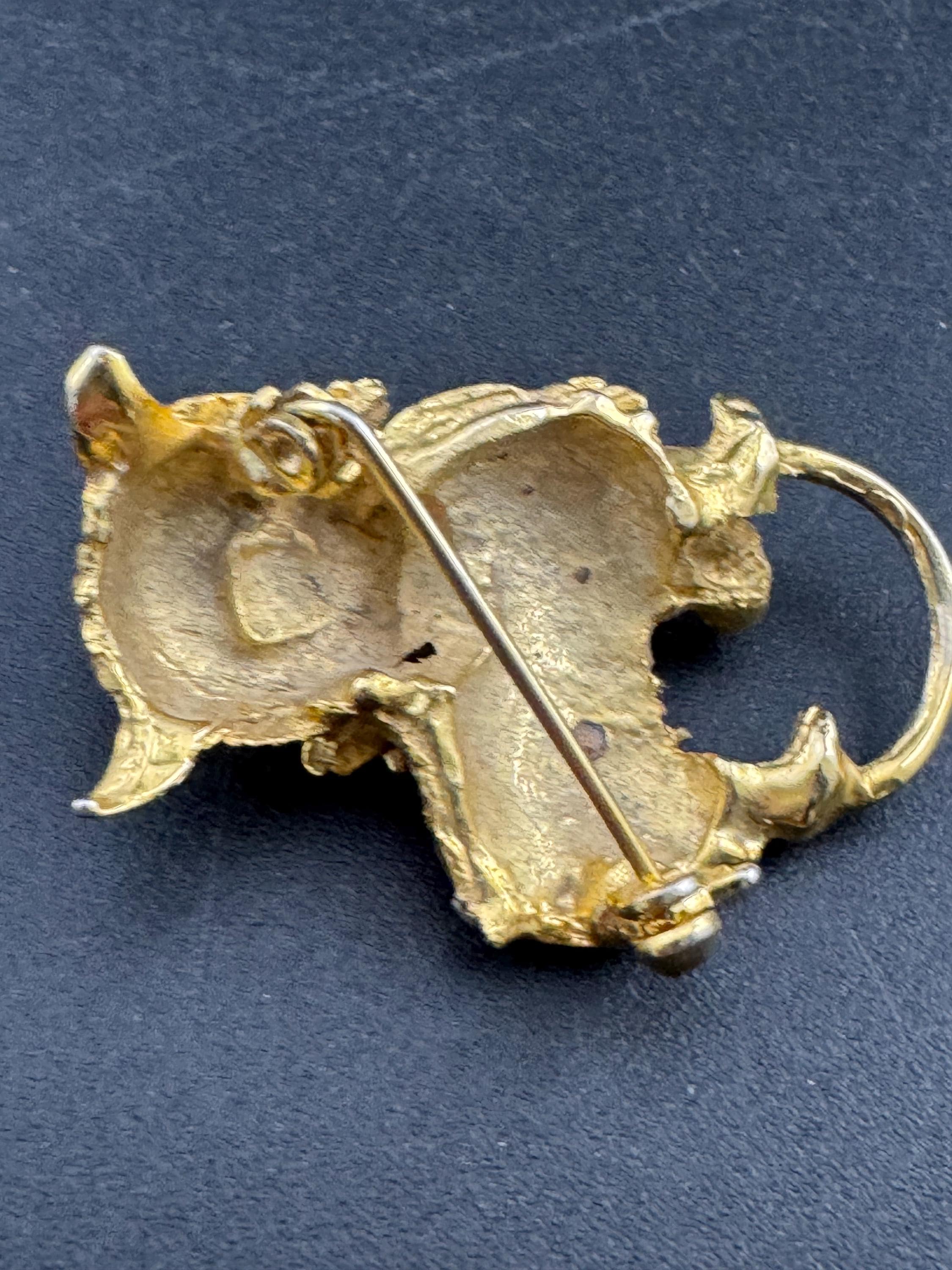 Vintage Scottie Dog brooch, Rhinestone diamanté highland terrier