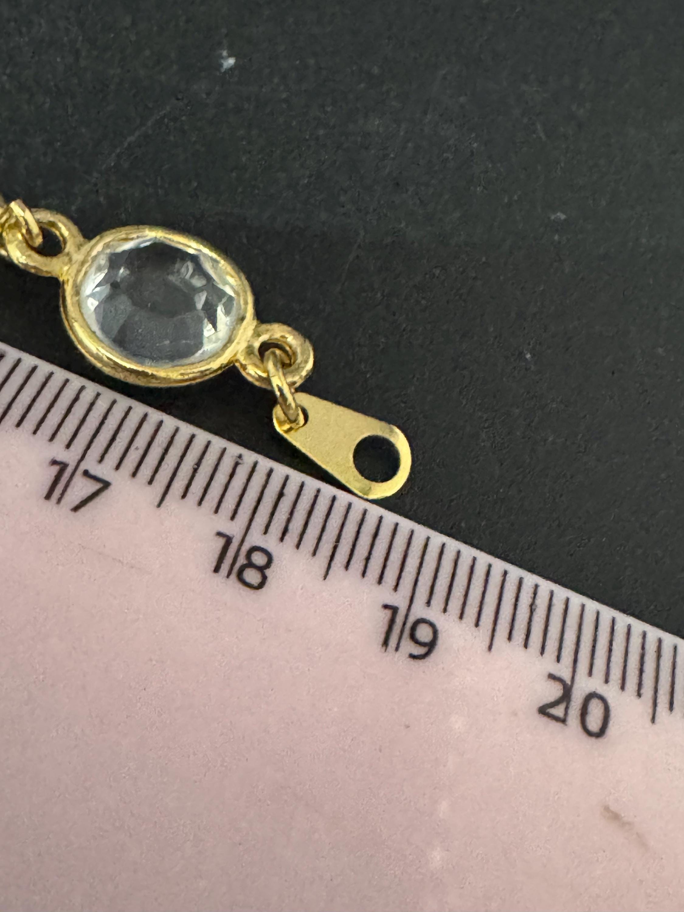 Vintage black and clear round bezel set gold tone open backed rivière bracelet 18.5cm