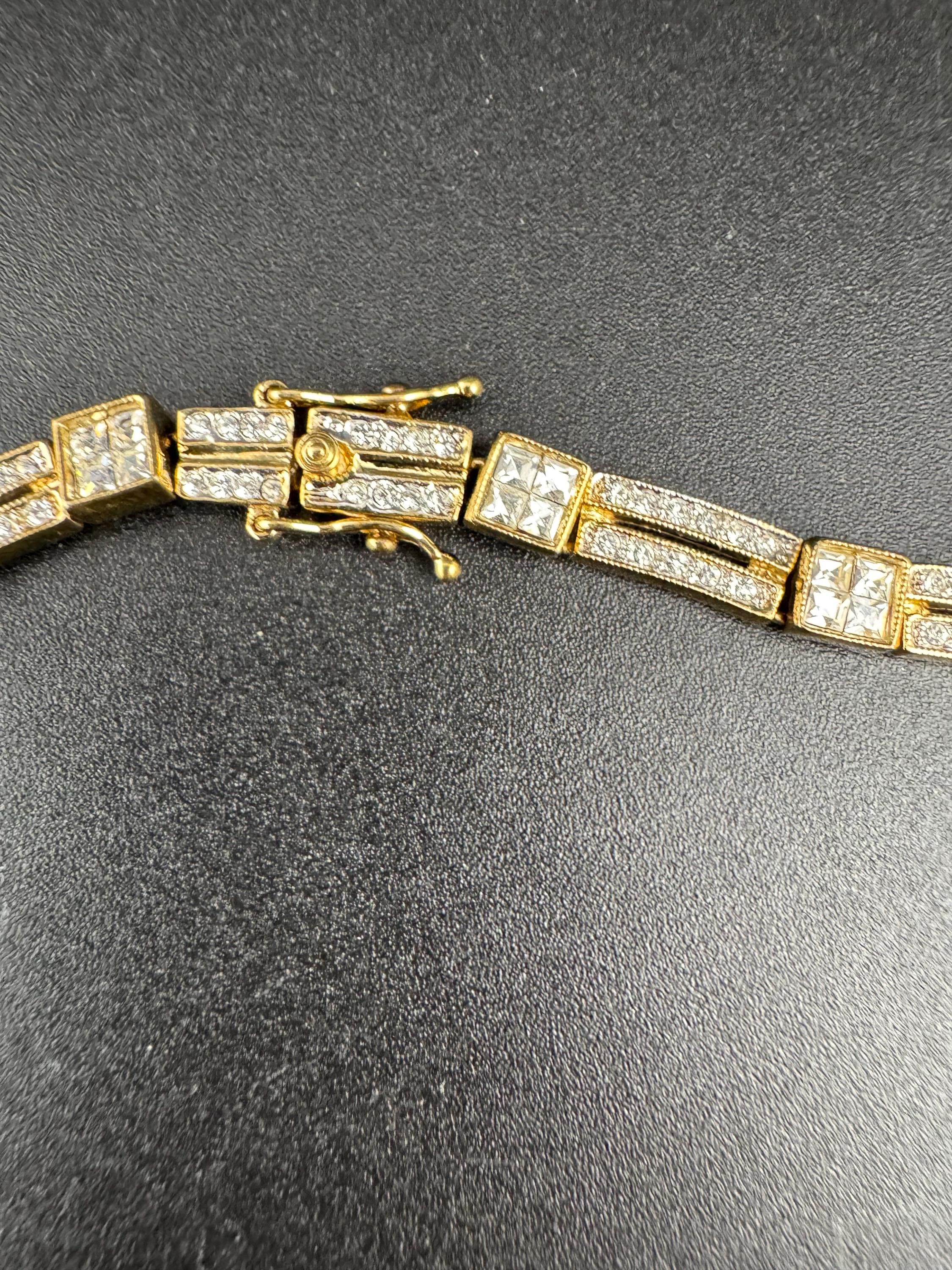 Vintage gold plated high end clear crystal diamanté necklace