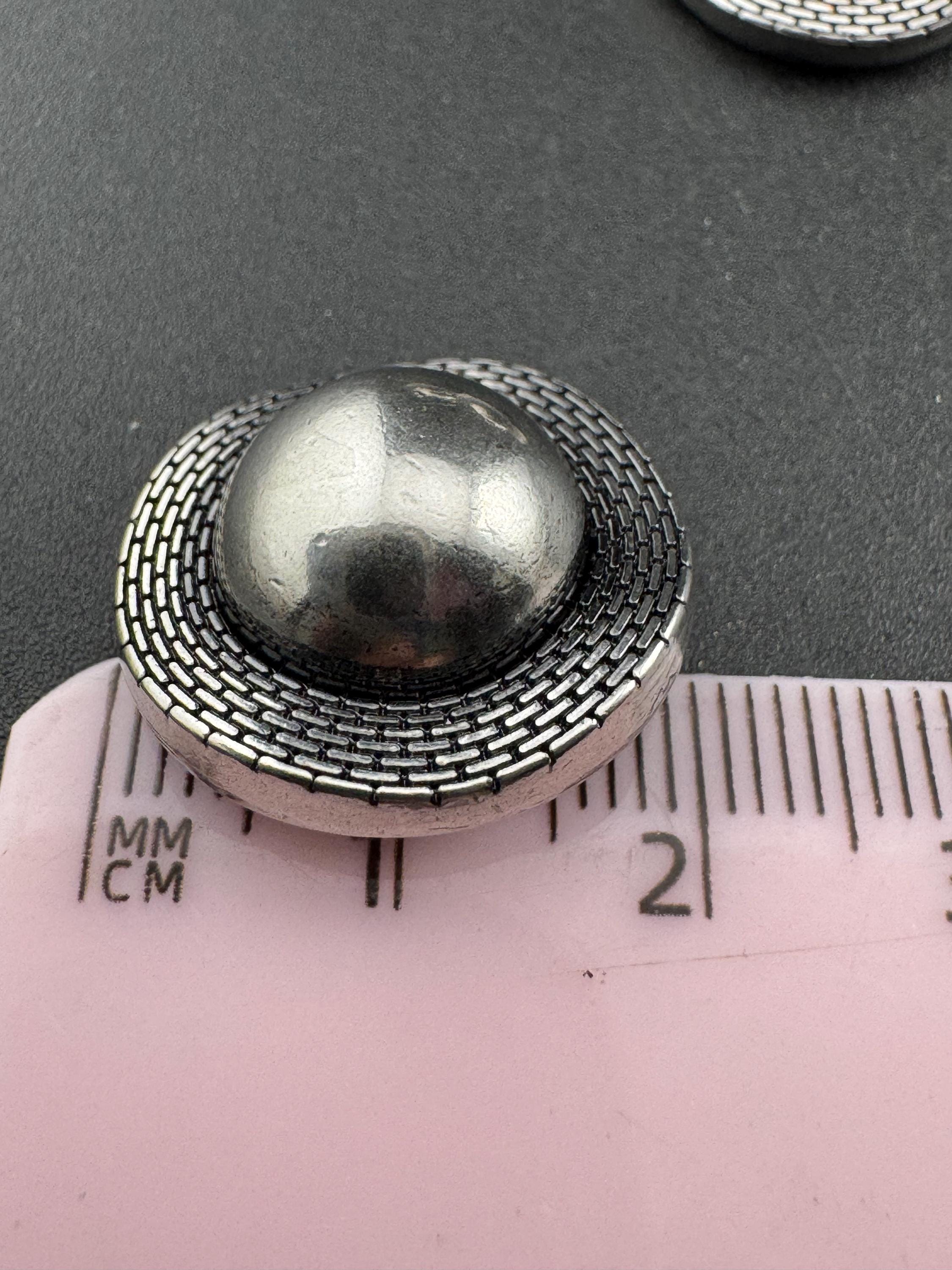 Pack 5 20mm dark grey silver tone irregular domed buttons ideal blazer cardigan