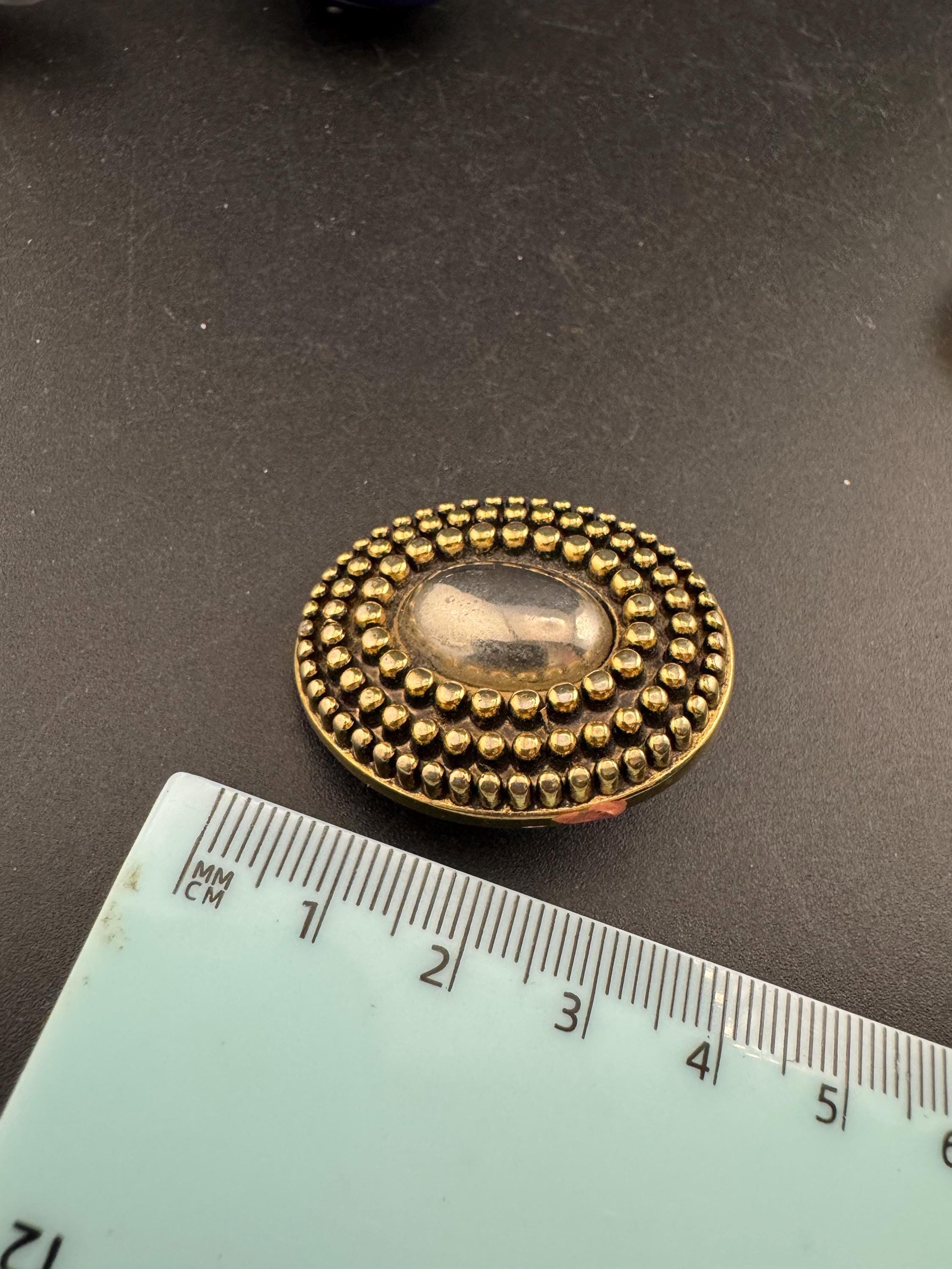 oversized oval gold tone plastic and metal clip on earrings