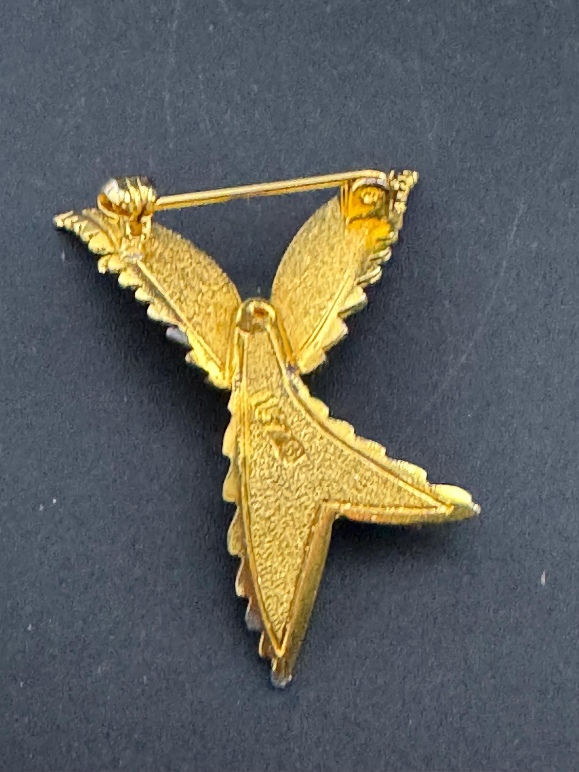 vintage gold tone abstract bird brooch 4cm sphinx