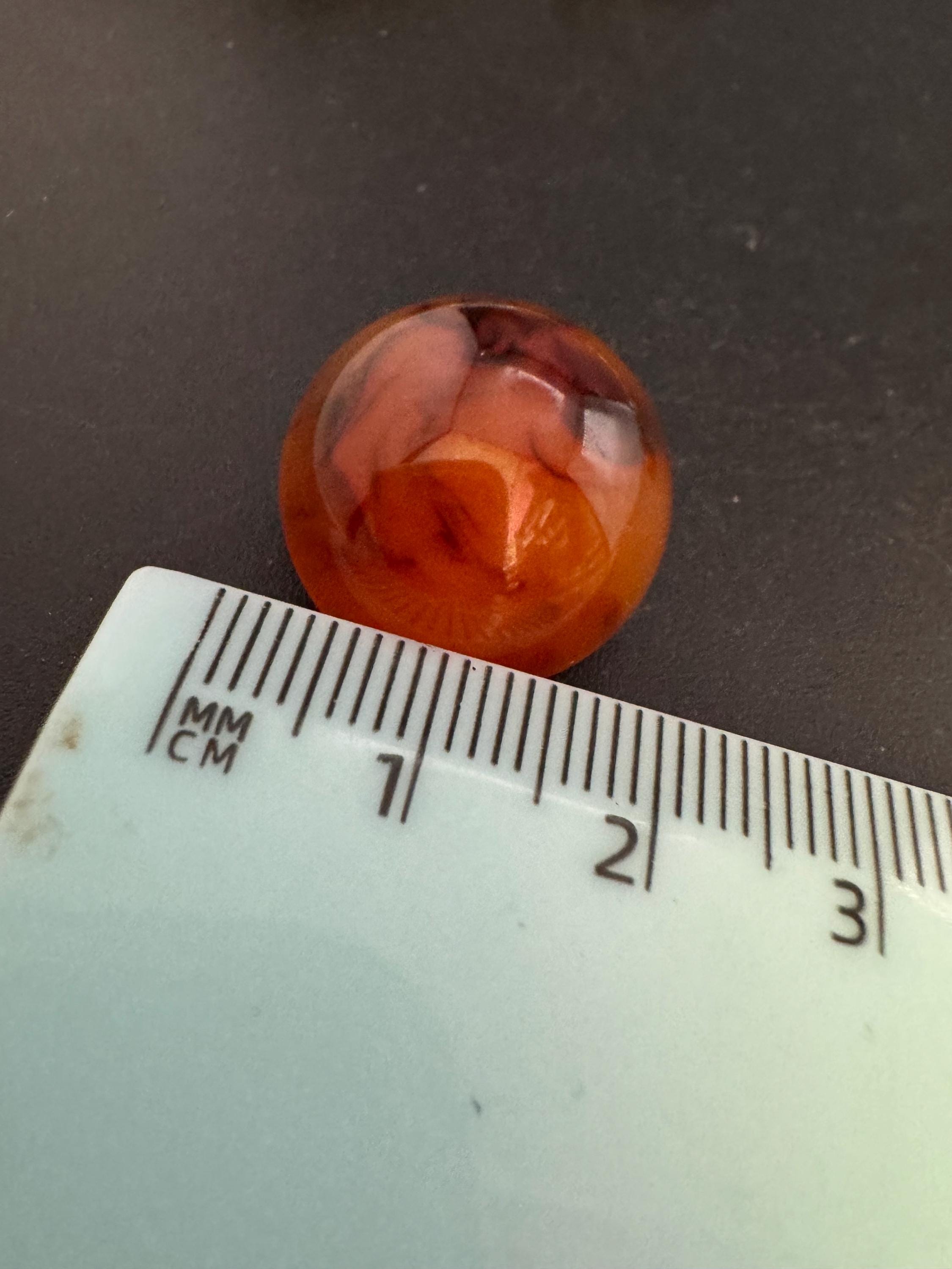 Vintage Early Plastic Domed Brown Faux Tortoiseshell Button clip on Earrings
