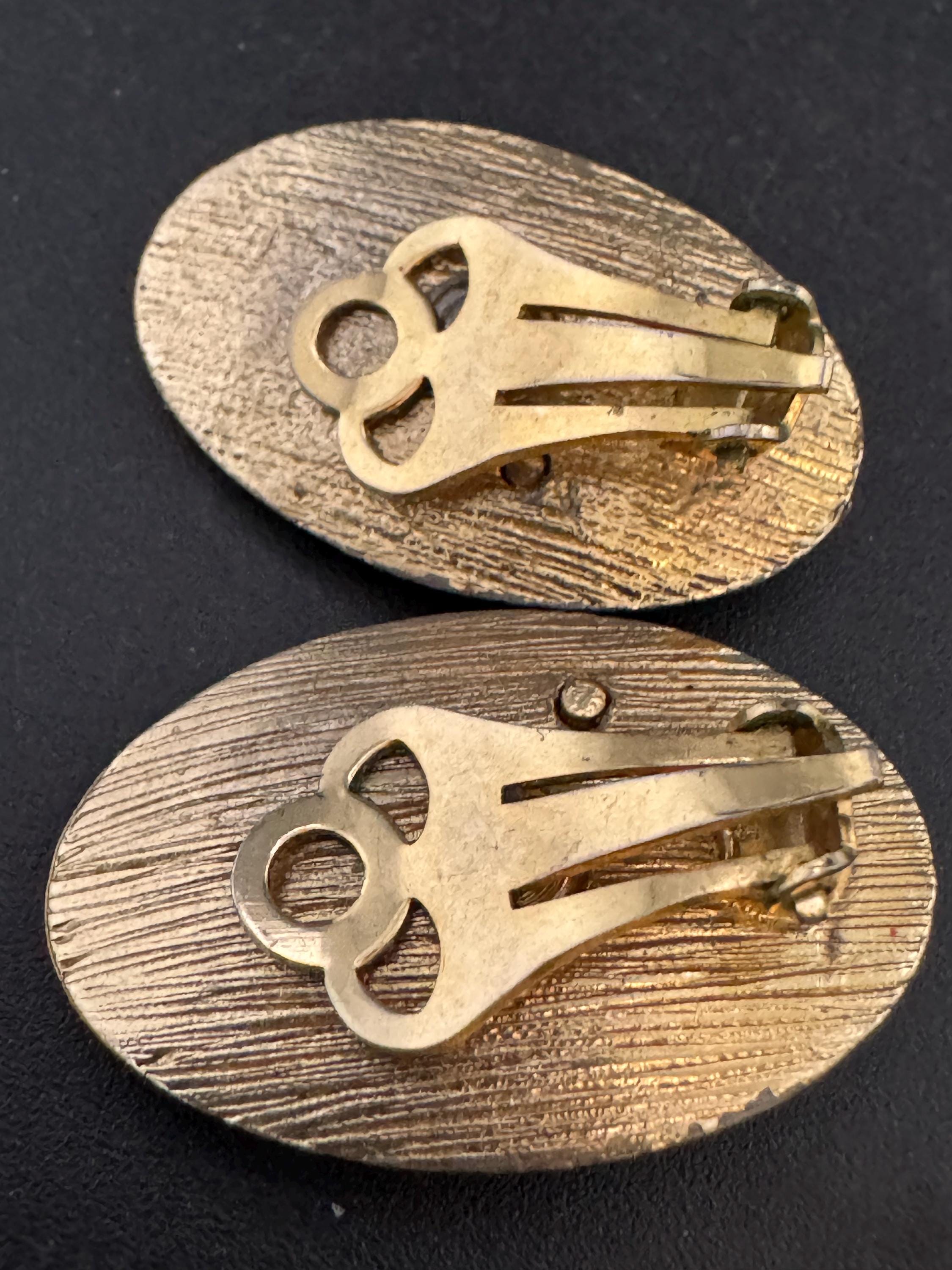 Vintage brushed novelty theatre masks Clip On Earrings