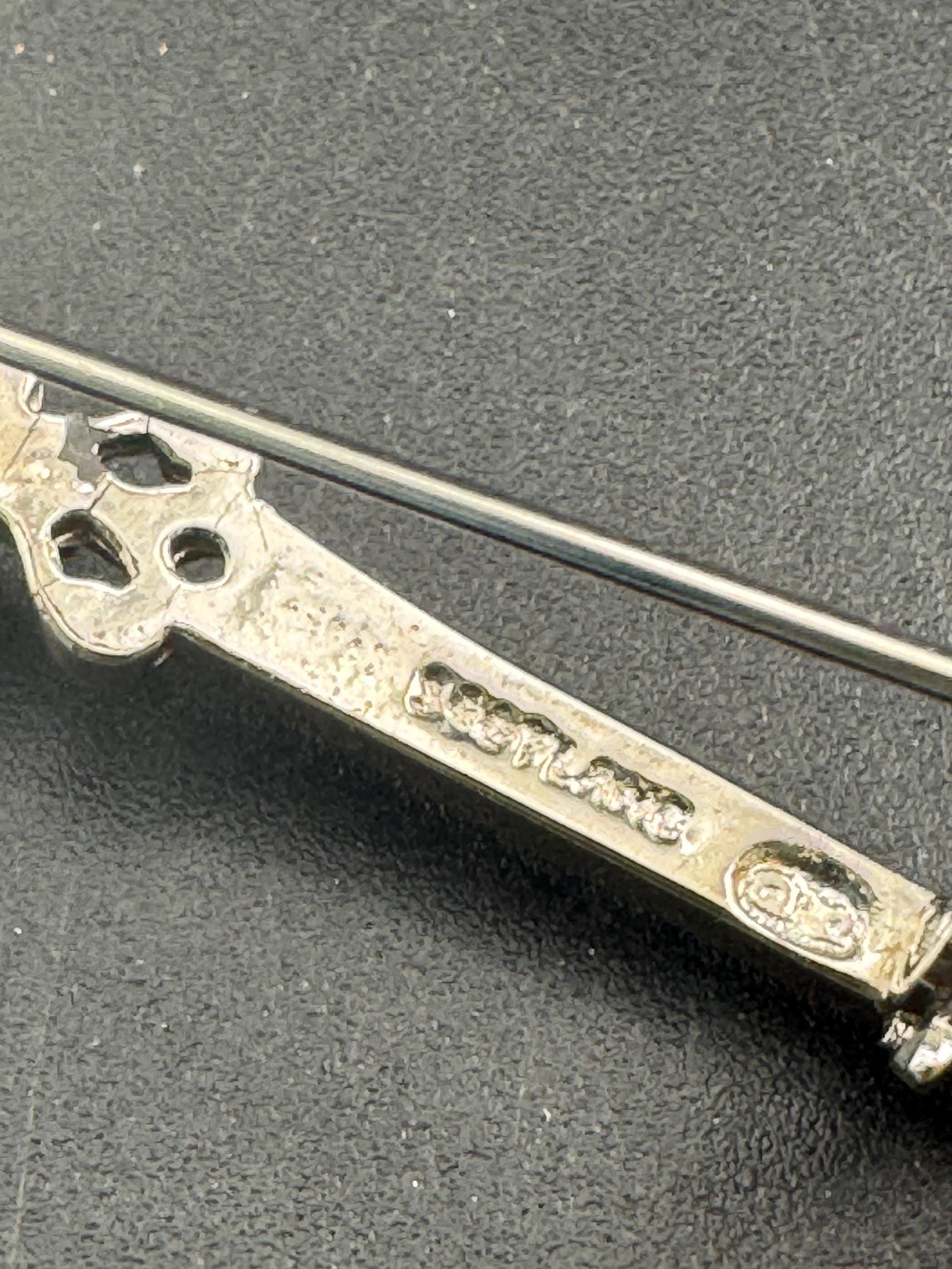 vintage Scottish dirk kilt pin Celtic brooch with topaz citrine glass
