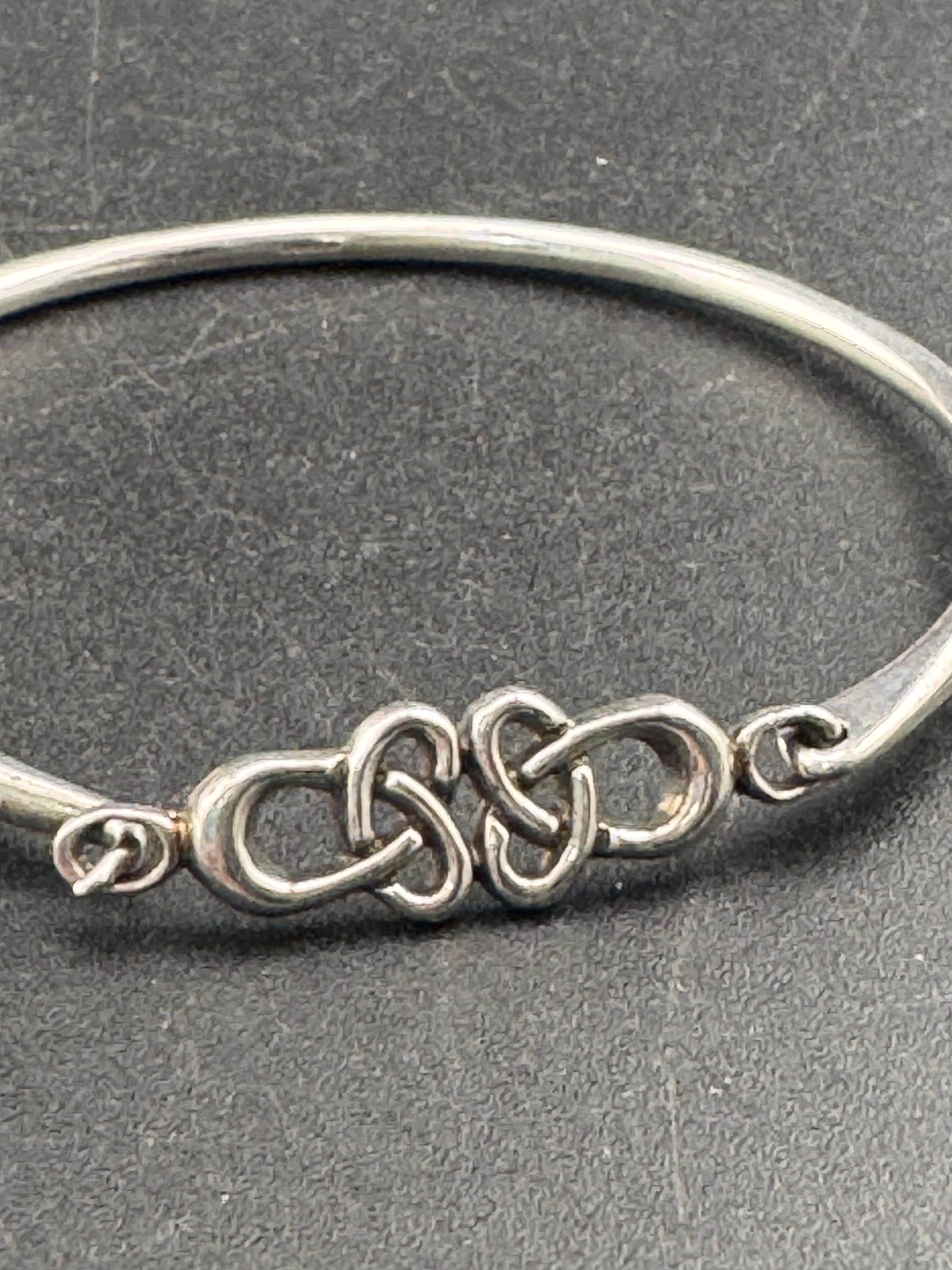 Vintage Art Nouveau 925 Silver Celtic bangle bracelet Rennie Mackintosh style Arts & Crafts style