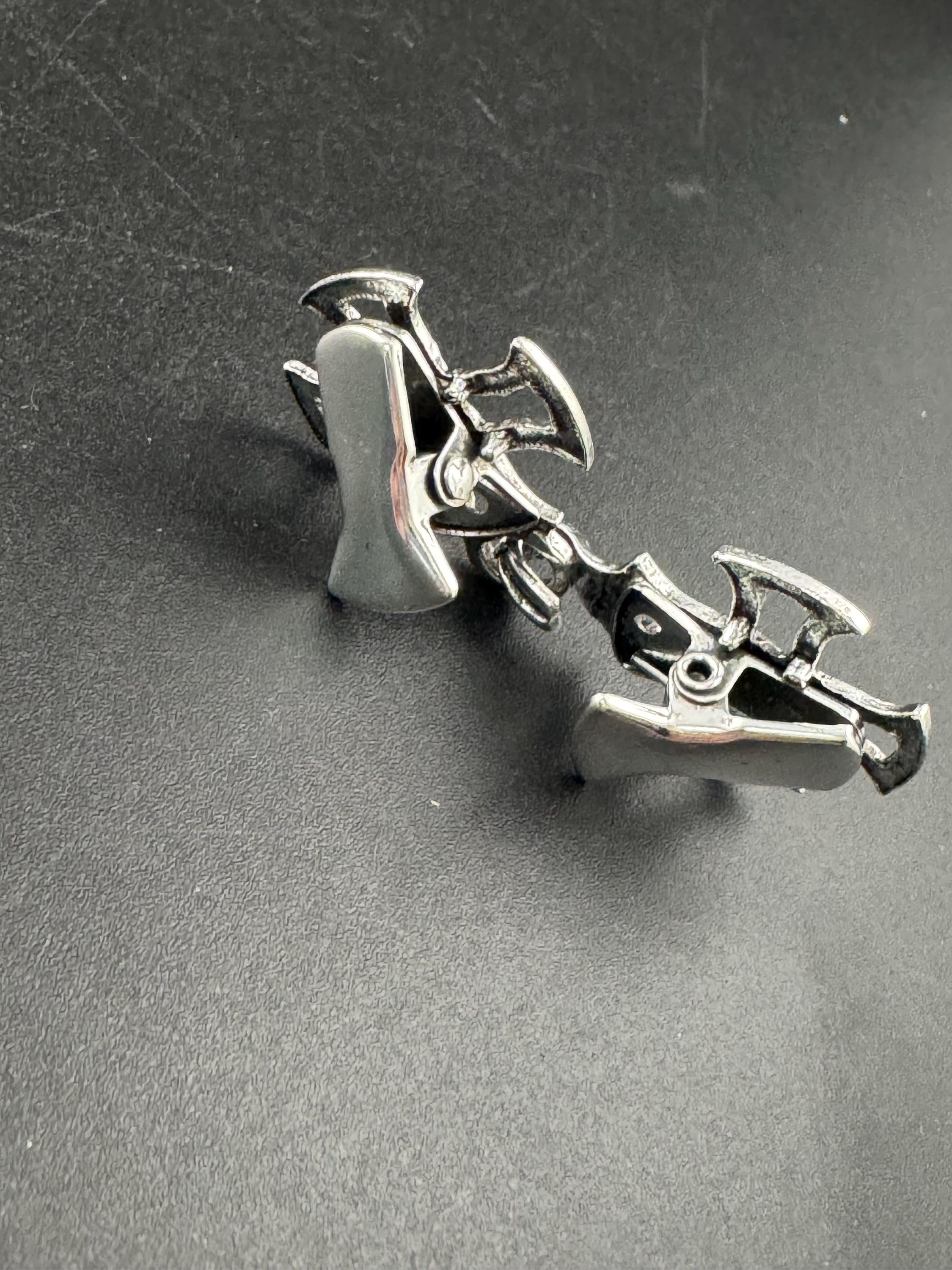 Silver Celtic medieval style cross cardigan cloak clasp clip, spring hinged closure