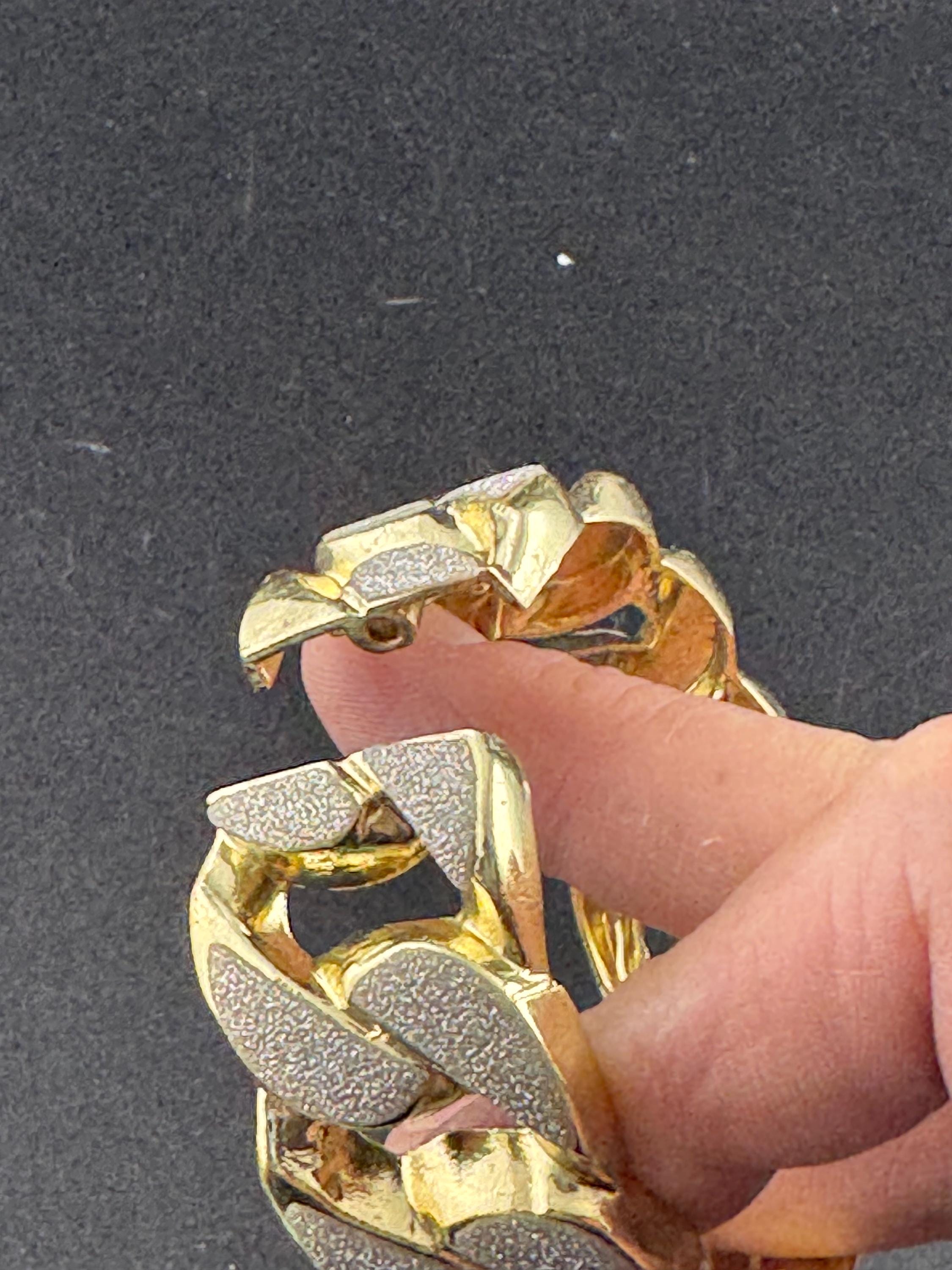 Retro y2k chunky glitter diamanté curb chain hinged clamper bangle