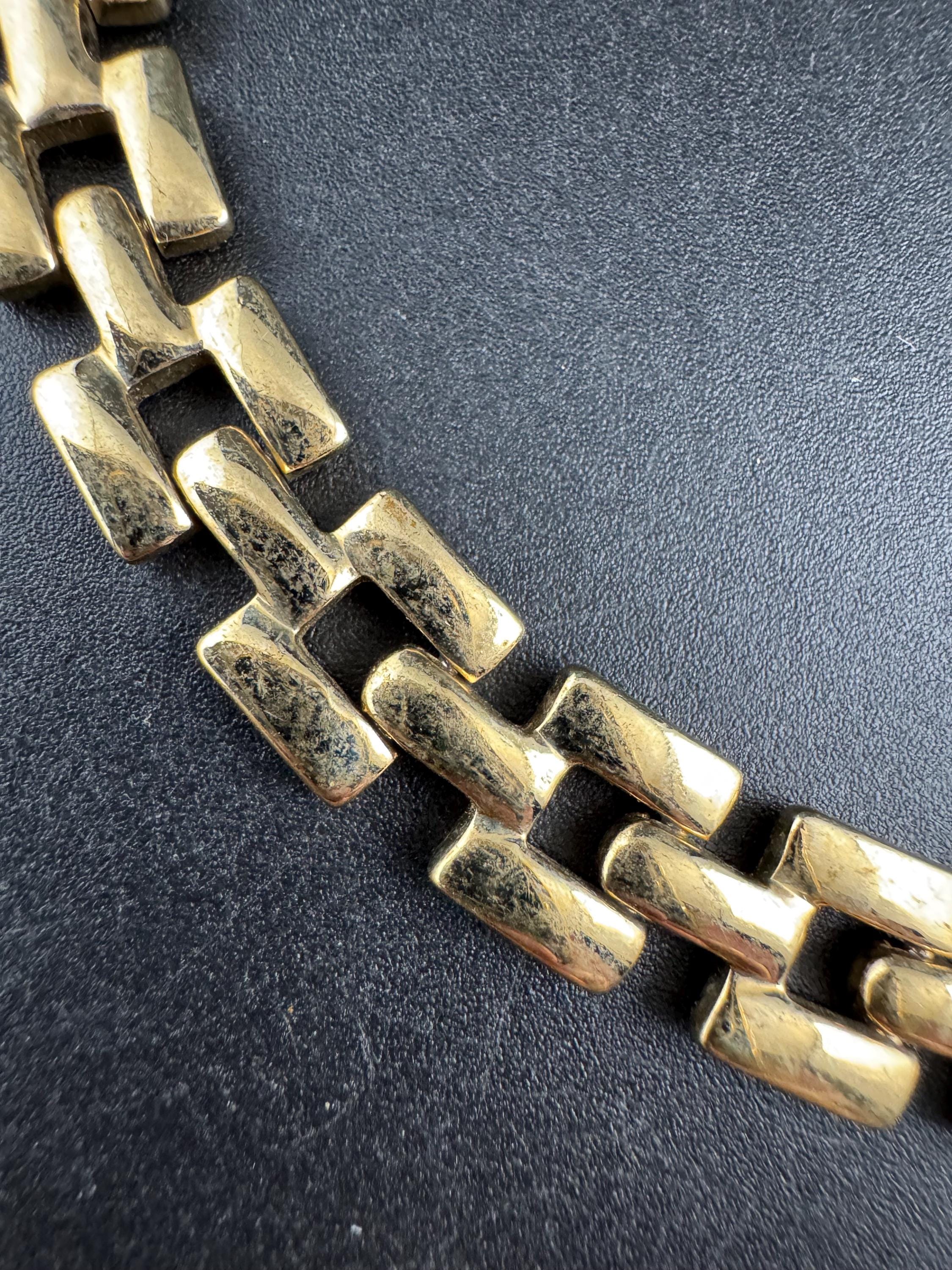 Vintage Gold Tone Panther Link Choker Necklace (41cm)