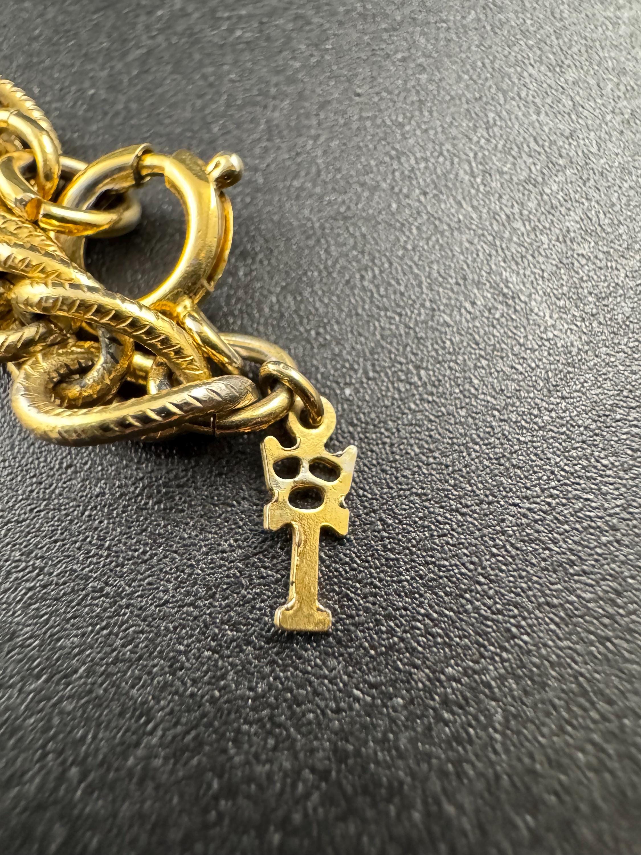 Signed TRIFARI long rope twisted layering chain necklace 140cm, flapper length gold plated