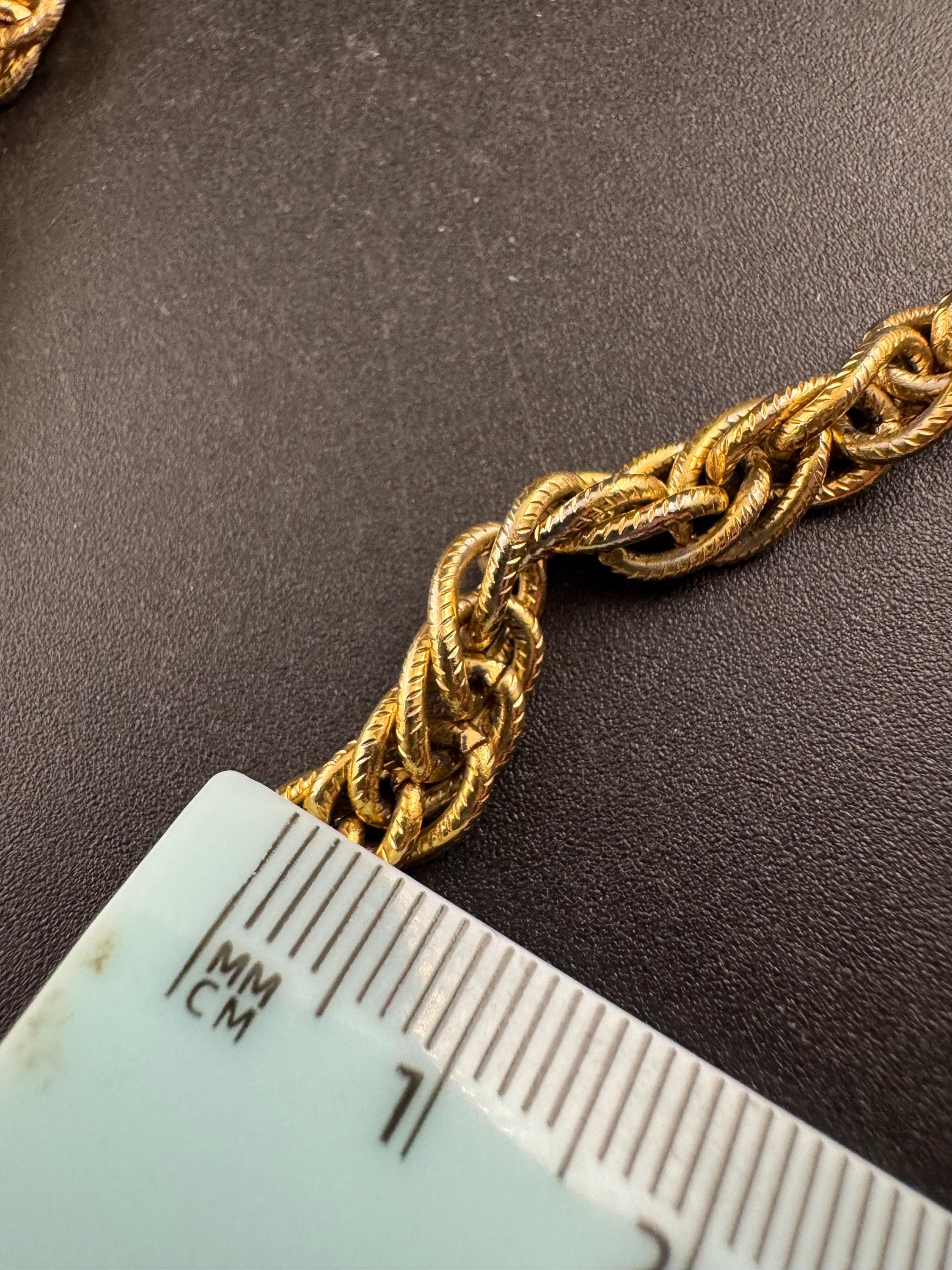 Signed TRIFARI long rope twisted layering chain necklace 140cm, flapper length gold plated